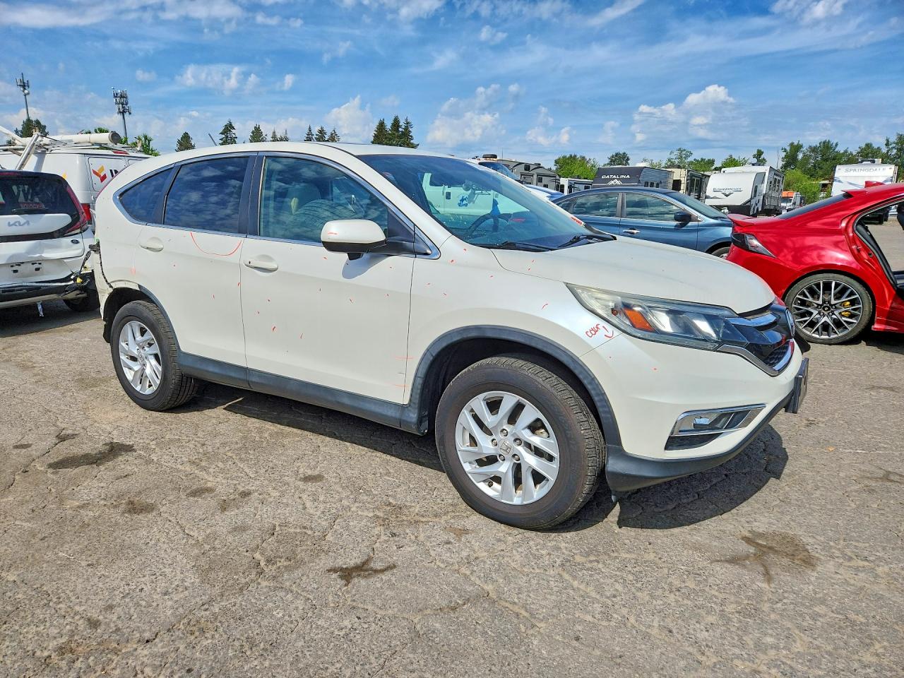 2015 Honda Cr-v Ex White vin: 5J6RM4H59FL103020