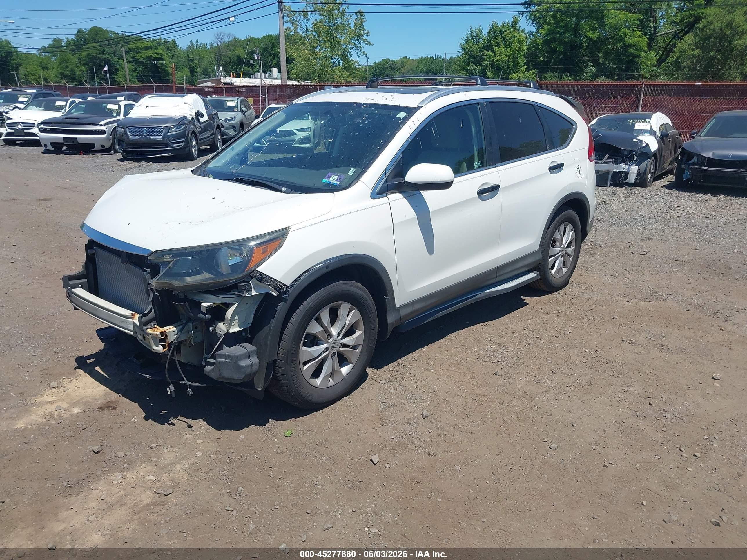 2012 Honda Cr-v Ex White vin: 5J6RM4H5XCL032857