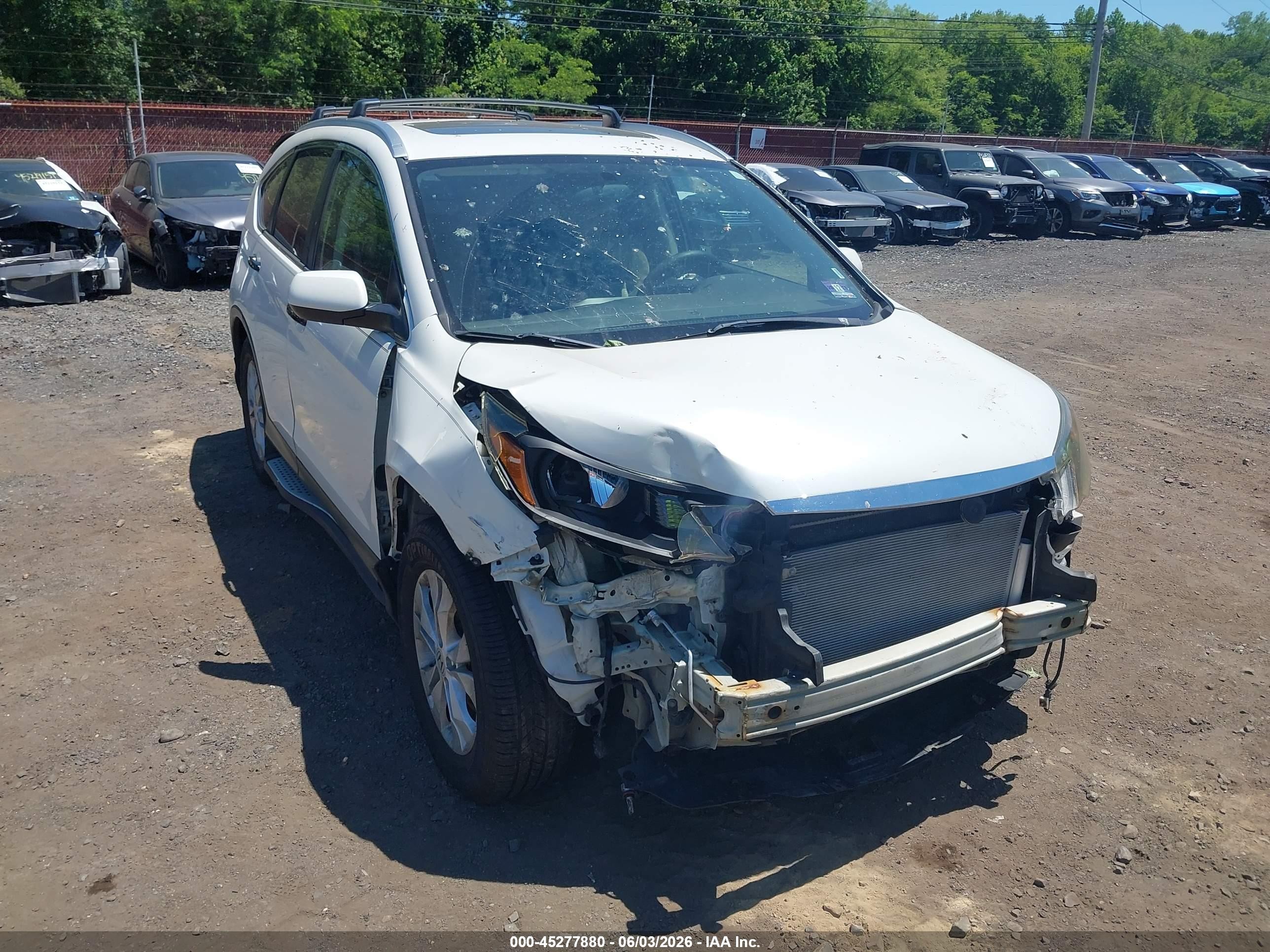 2012 Honda Cr-v Ex White vin: 5J6RM4H5XCL032857