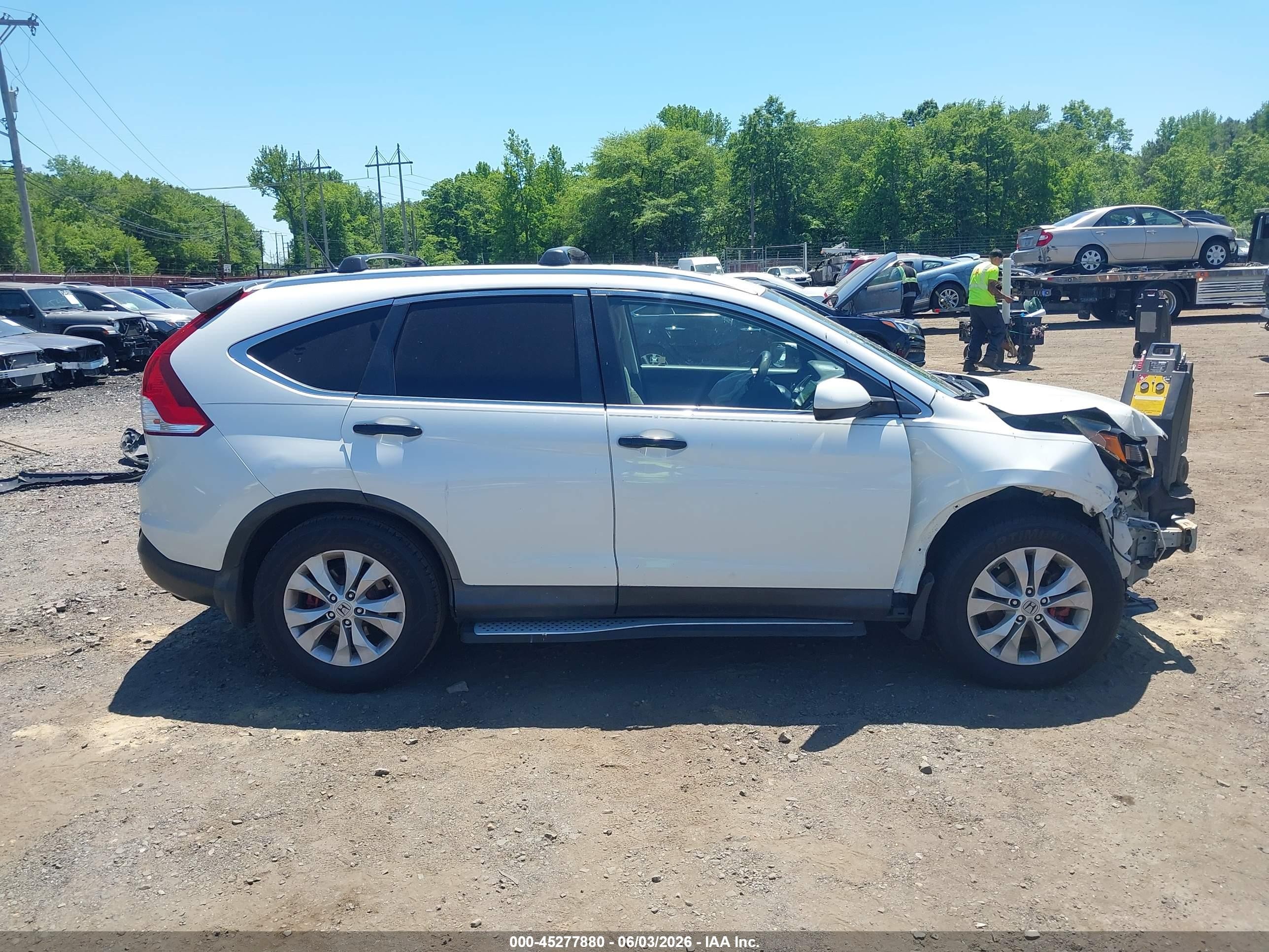 2012 Honda Cr-v Ex White vin: 5J6RM4H5XCL032857