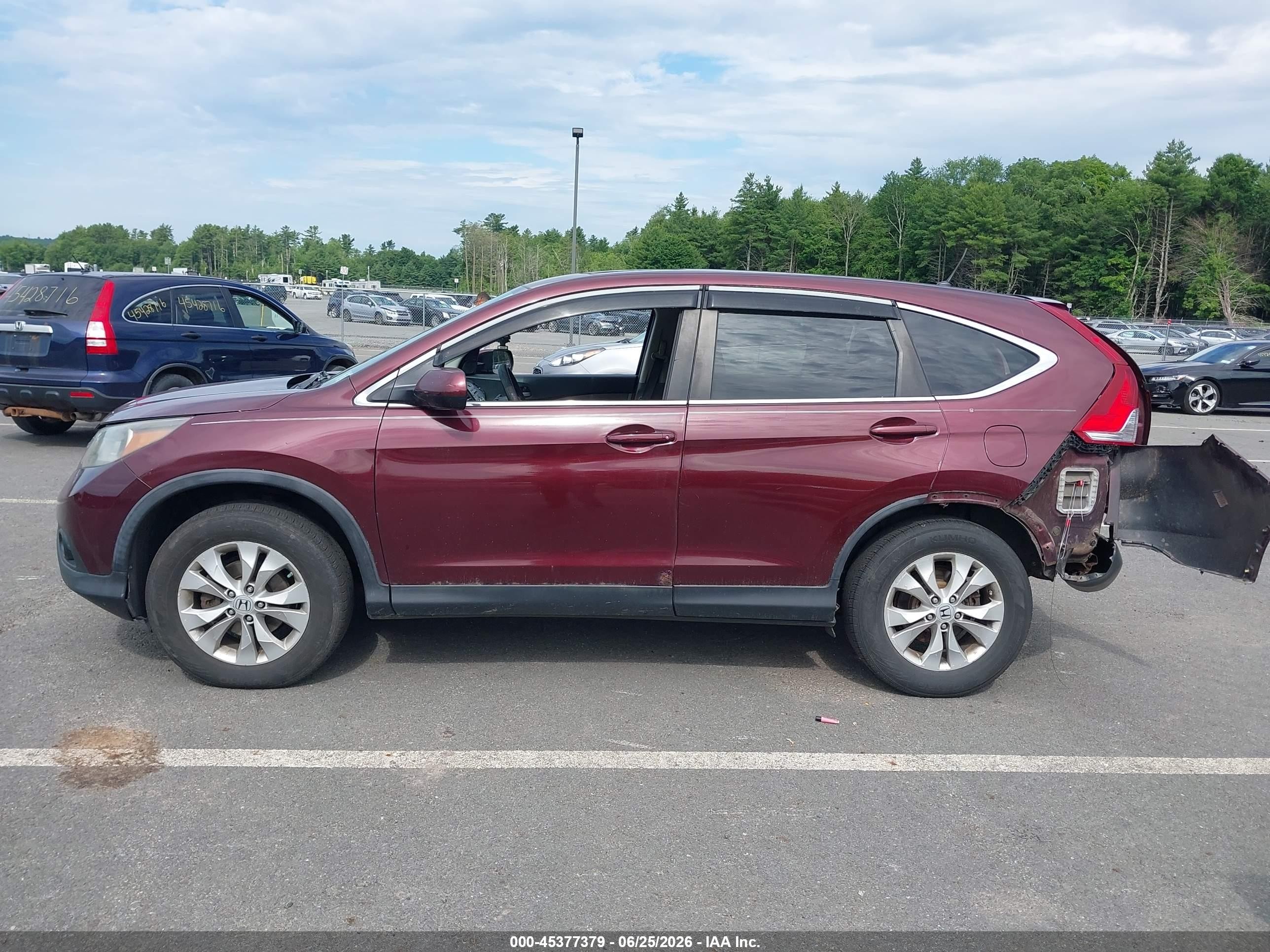 2012 Honda Cr-v Ex Maroon vin: 5J6RM4H5XCL066460