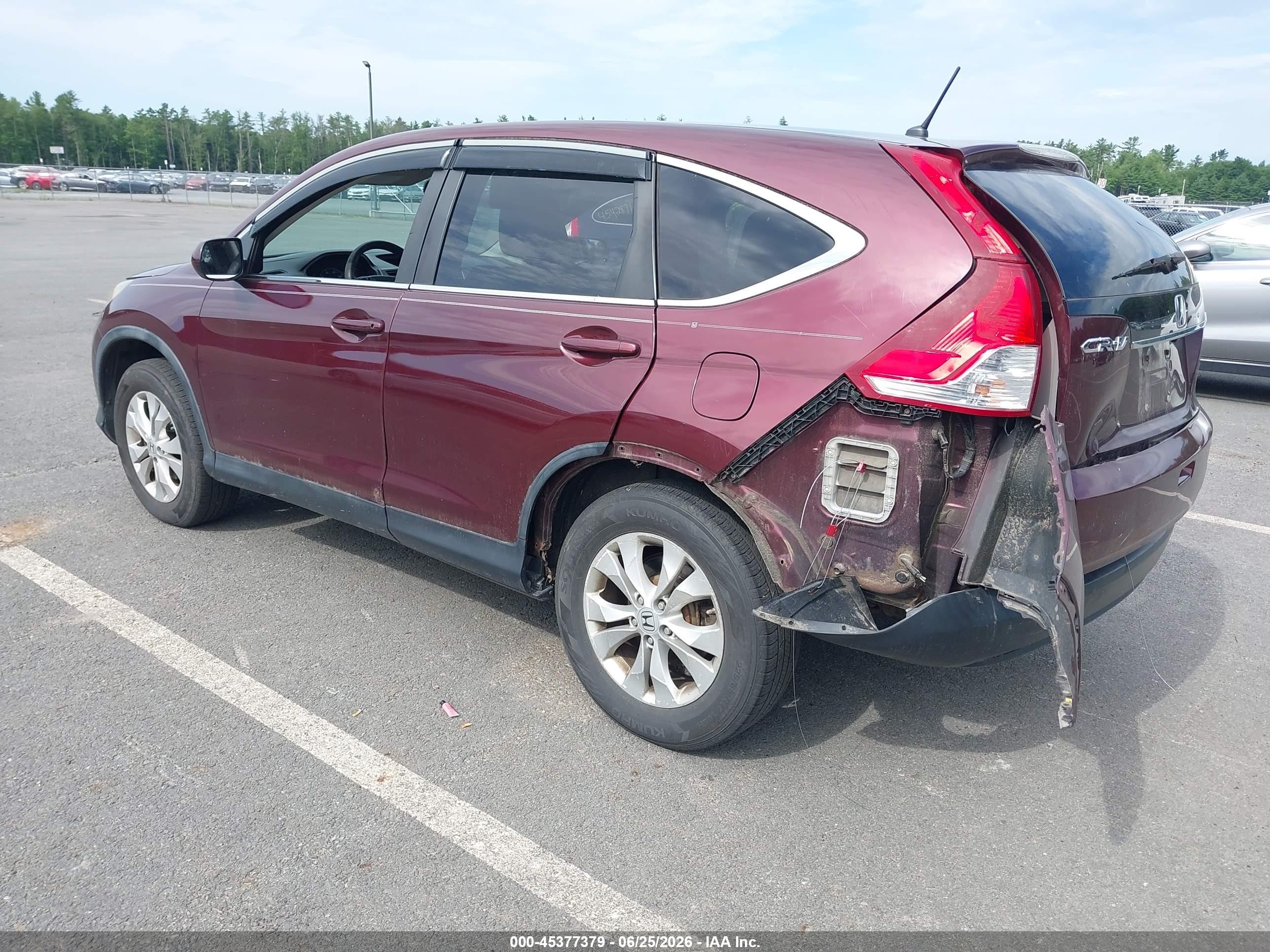 2012 Honda Cr-v Ex Maroon vin: 5J6RM4H5XCL066460