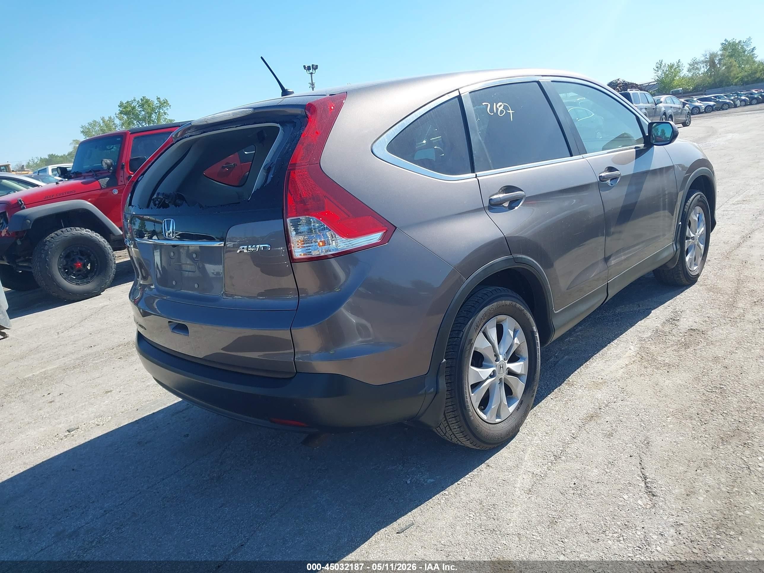 2013 Honda Cr-v Ex Gray vin: 5J6RM4H5XDL042502