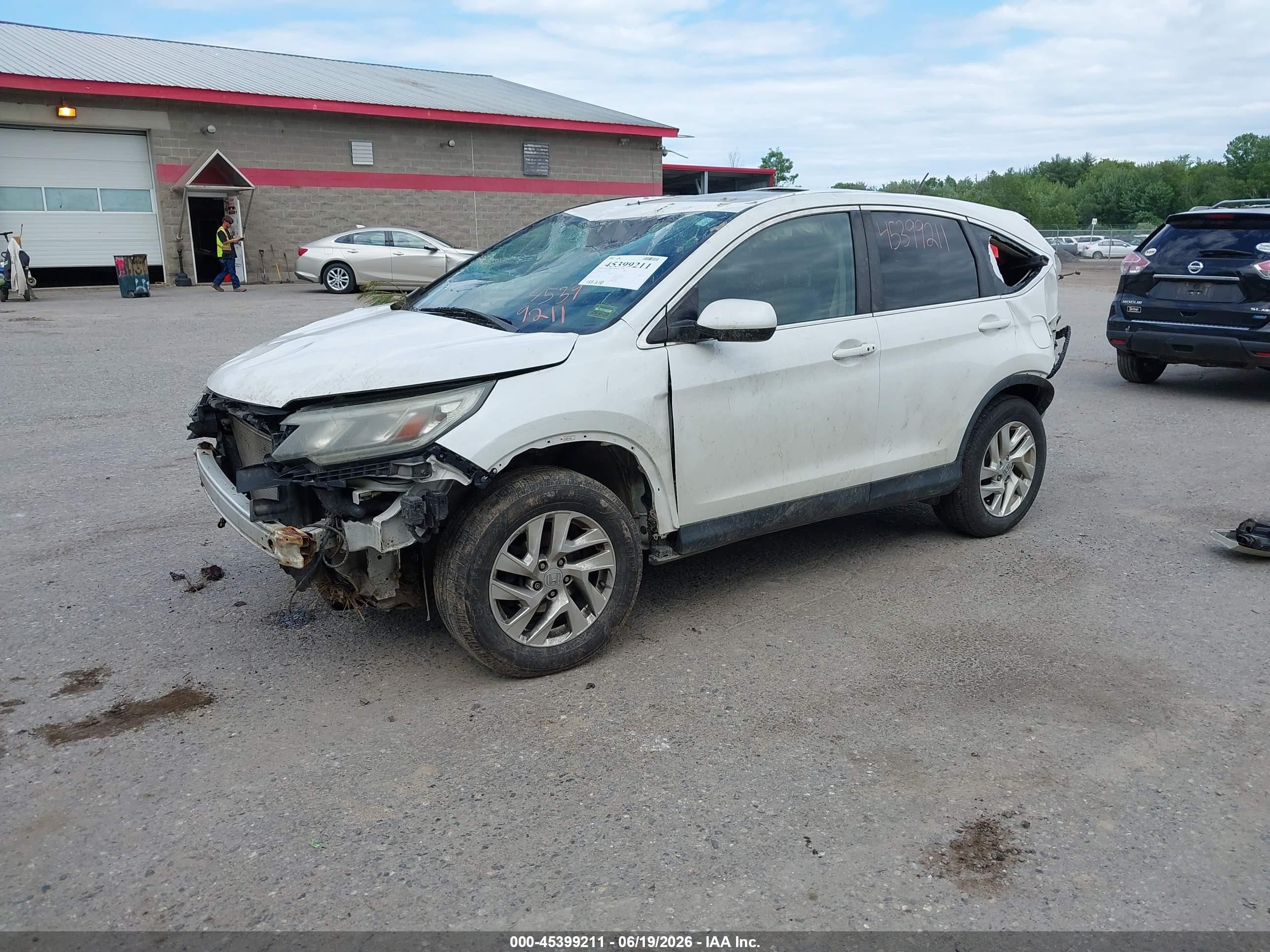2015 Honda Cr-v Ex White vin: 5J6RM4H5XFL002892
