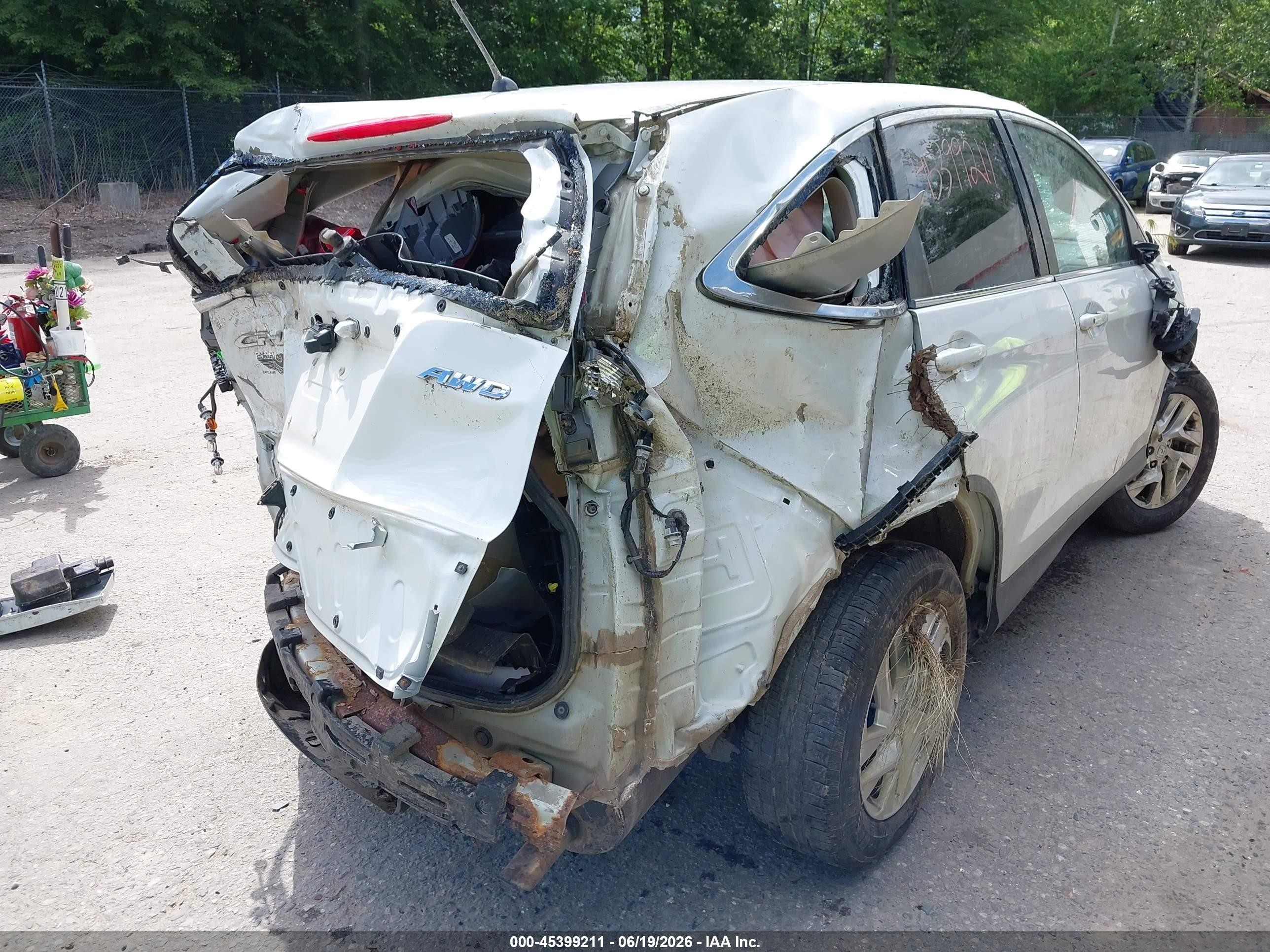 2015 Honda Cr-v Ex White vin: 5J6RM4H5XFL002892