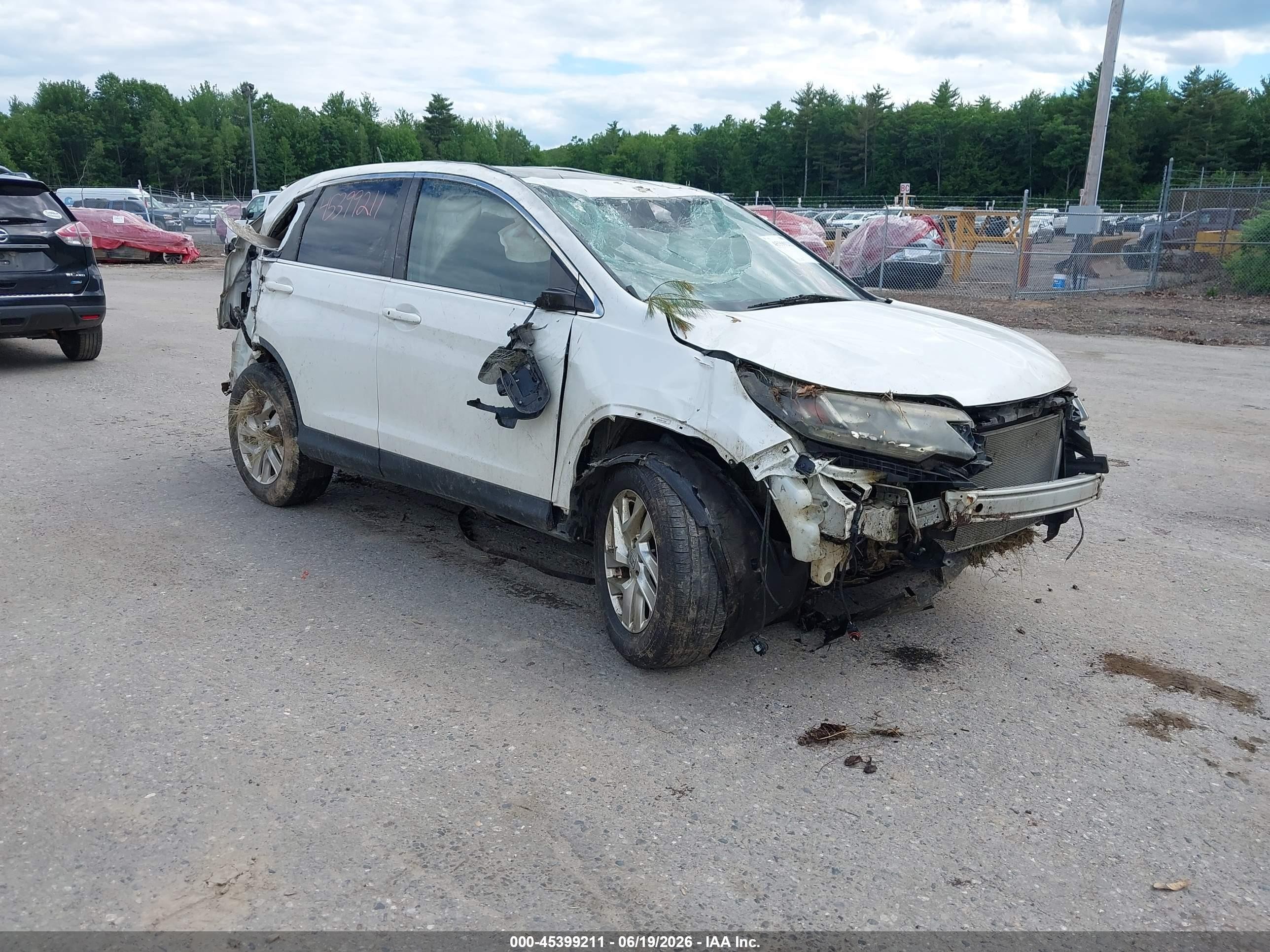 2015 Honda Cr-v Ex White vin: 5J6RM4H5XFL002892