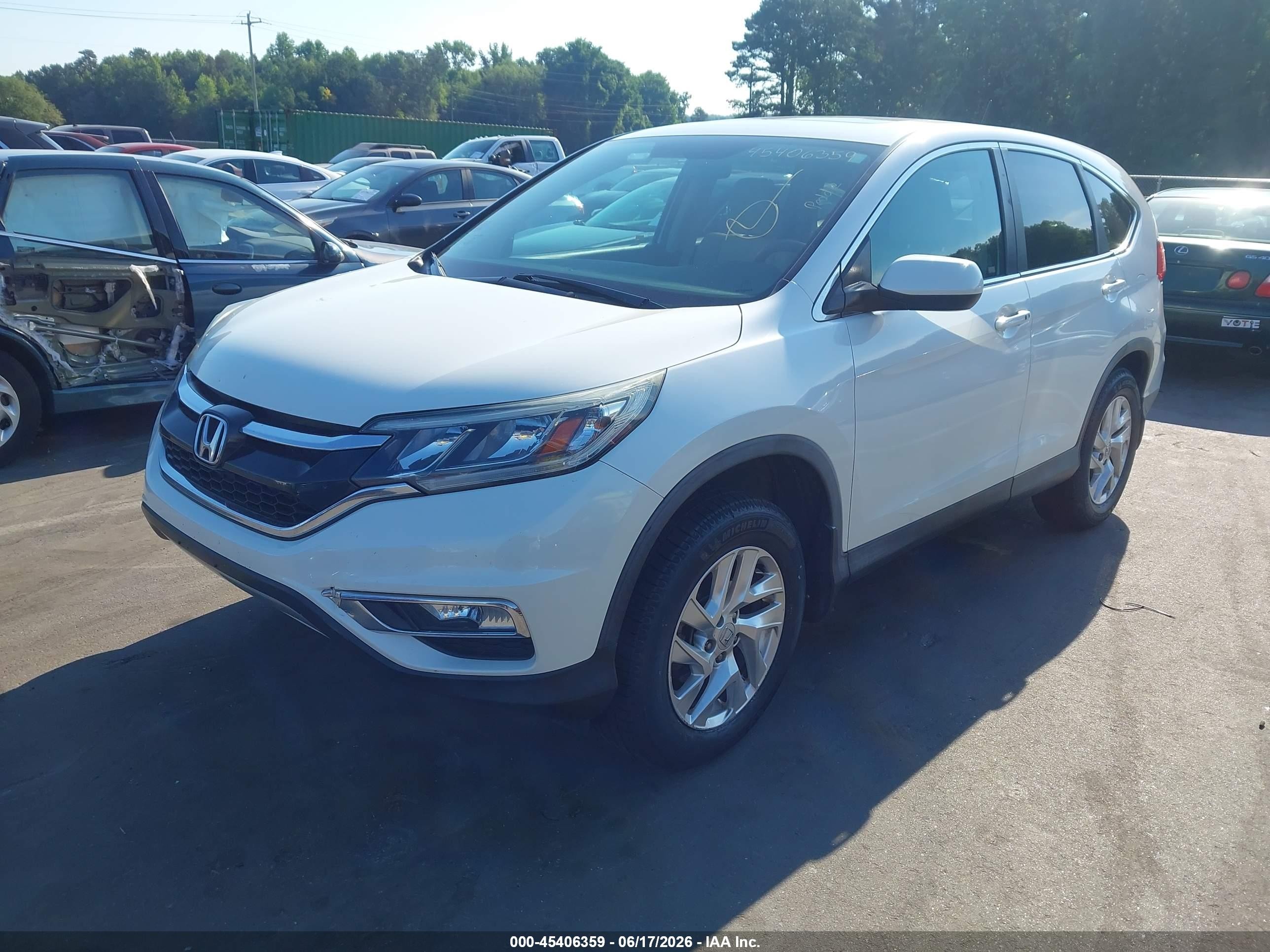 2015 Honda Cr-v Ex White vin: 5J6RM4H5XFL006540
