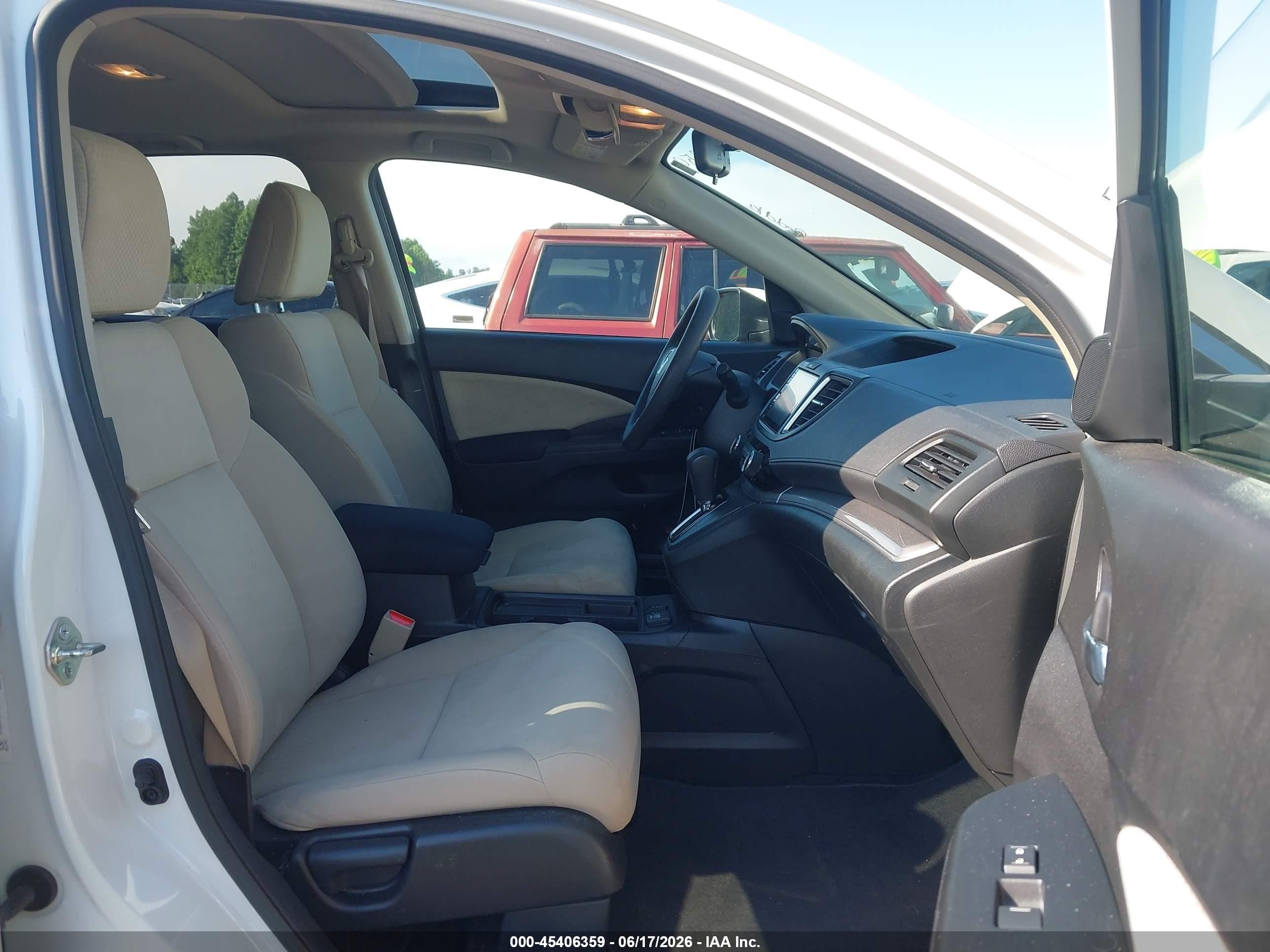 2015 Honda Cr-v Ex White vin: 5J6RM4H5XFL006540