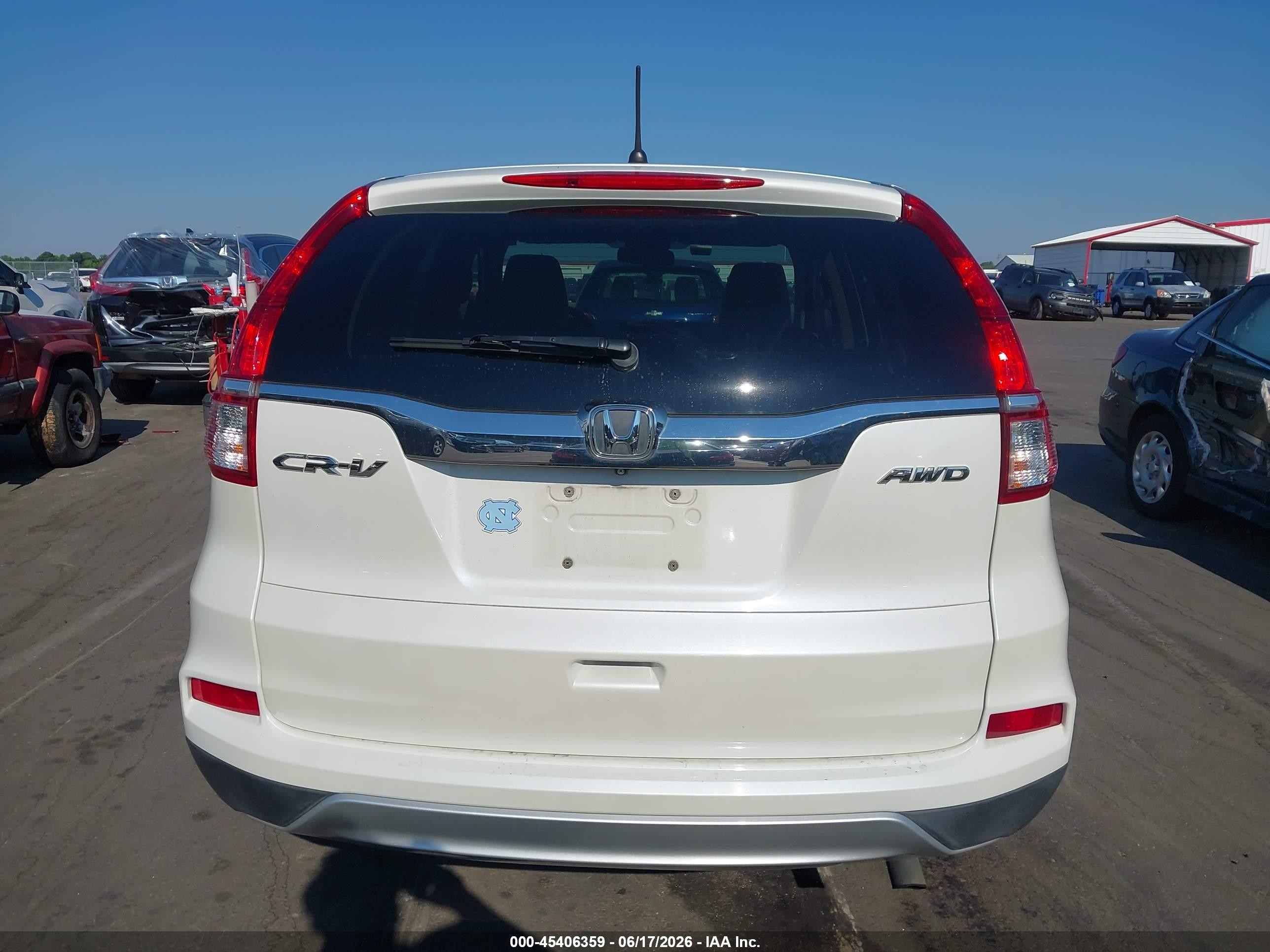 2015 Honda Cr-v Ex White vin: 5J6RM4H5XFL006540