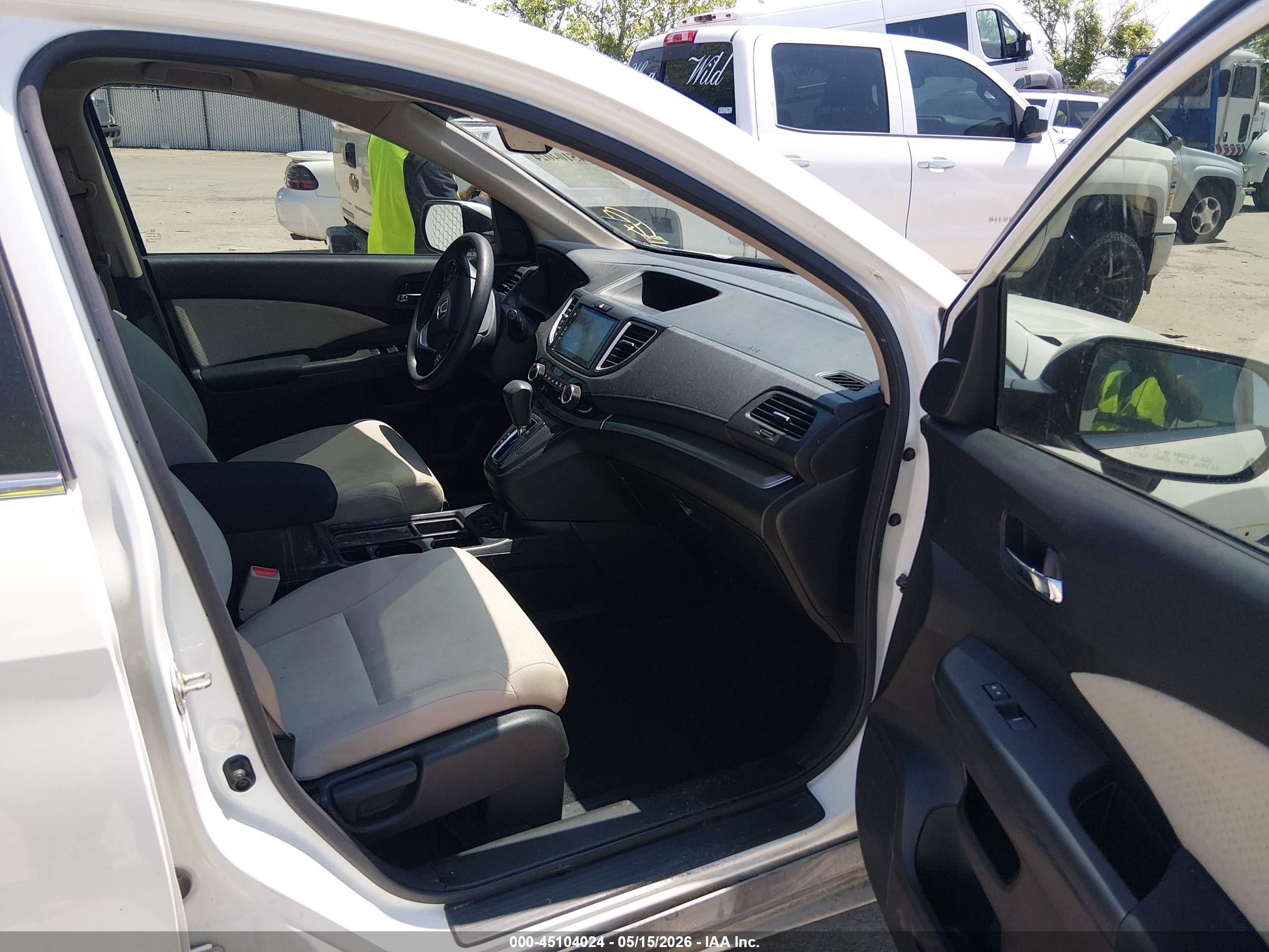 2015 Honda Cr-v Ex White vin: 5J6RM4H5XFL007378