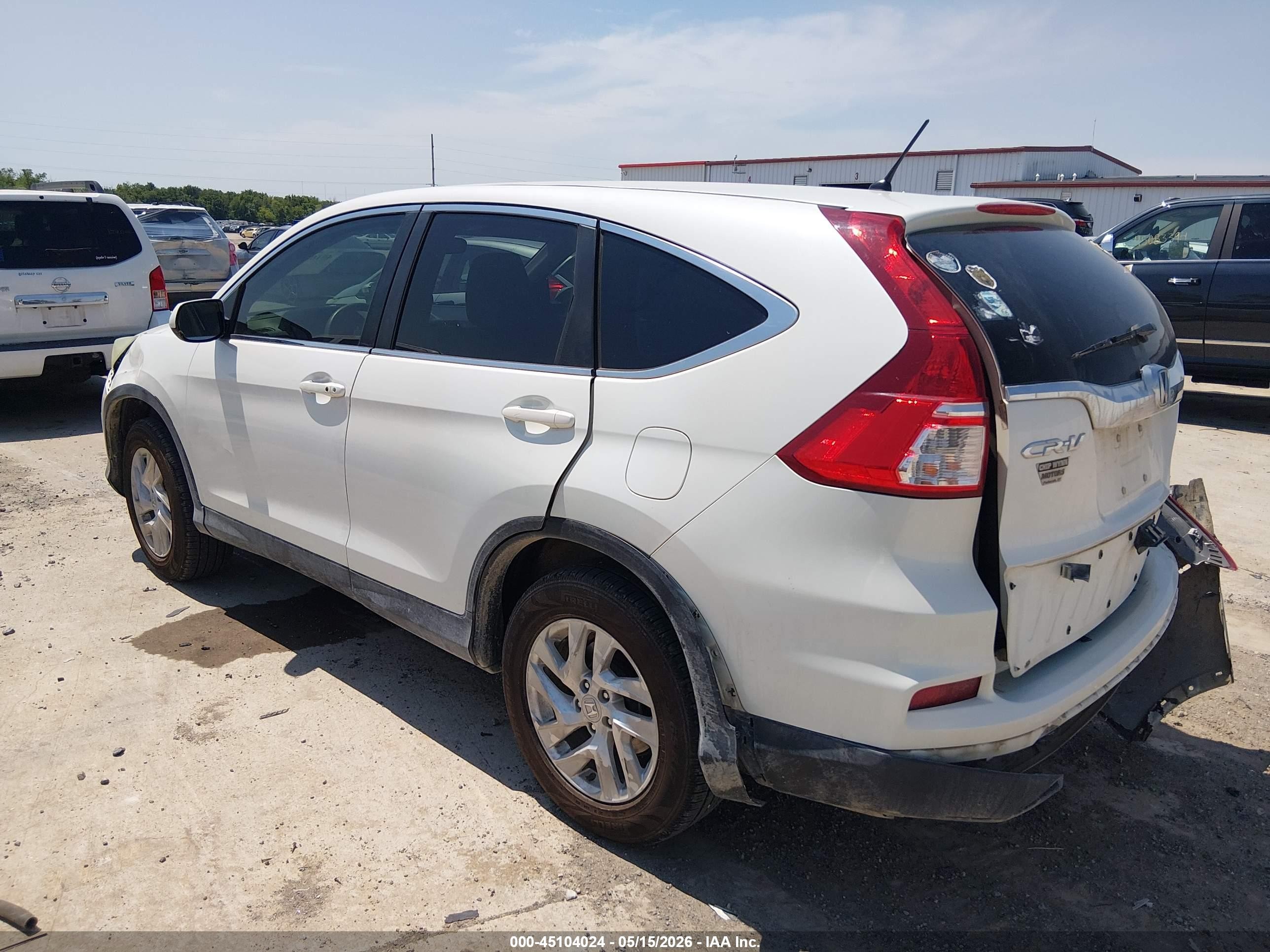 2015 Honda Cr-v Ex White vin: 5J6RM4H5XFL007378