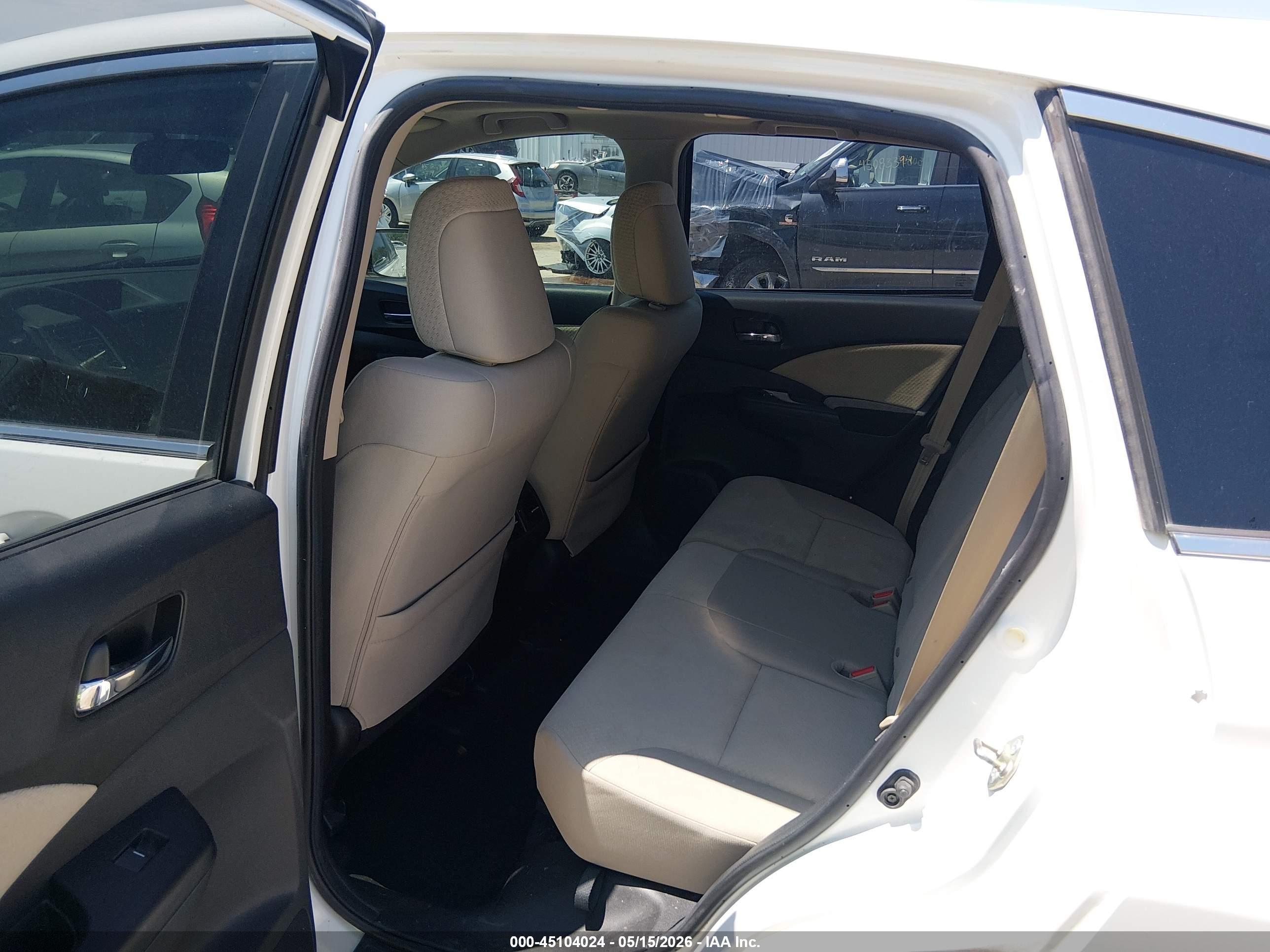 2015 Honda Cr-v Ex White vin: 5J6RM4H5XFL007378
