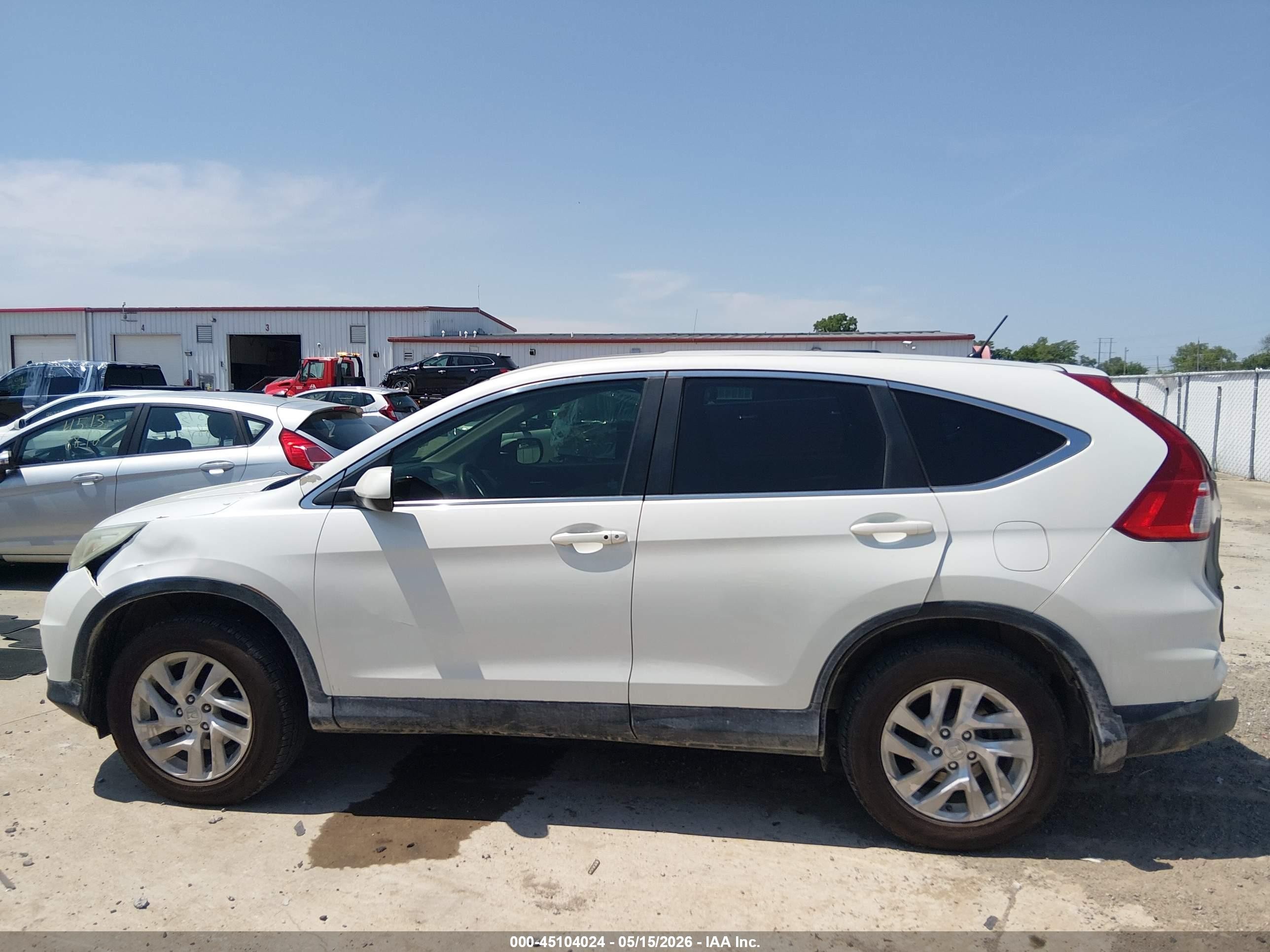 2015 Honda Cr-v Ex White vin: 5J6RM4H5XFL007378