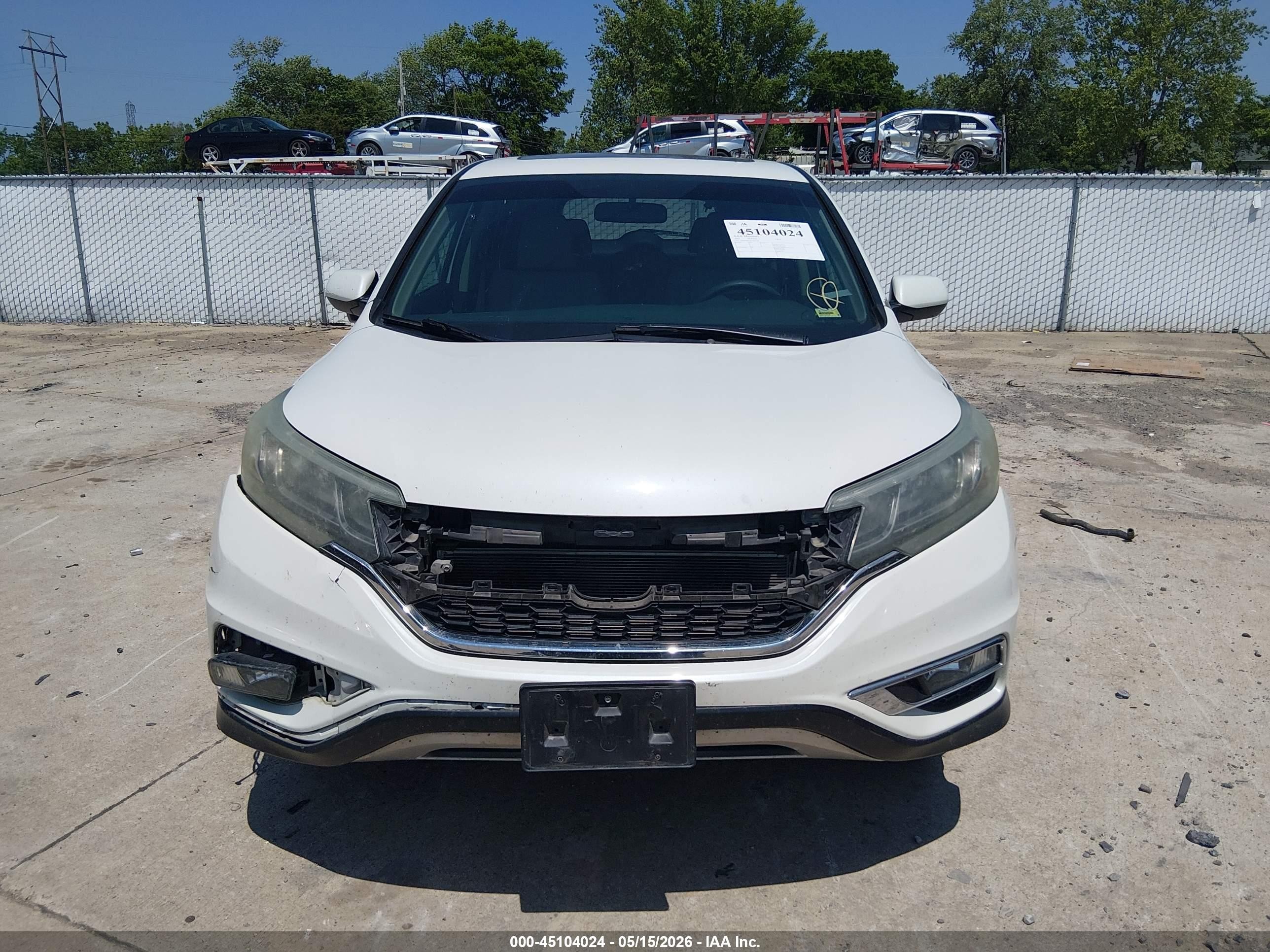 2015 Honda Cr-v Ex White vin: 5J6RM4H5XFL007378