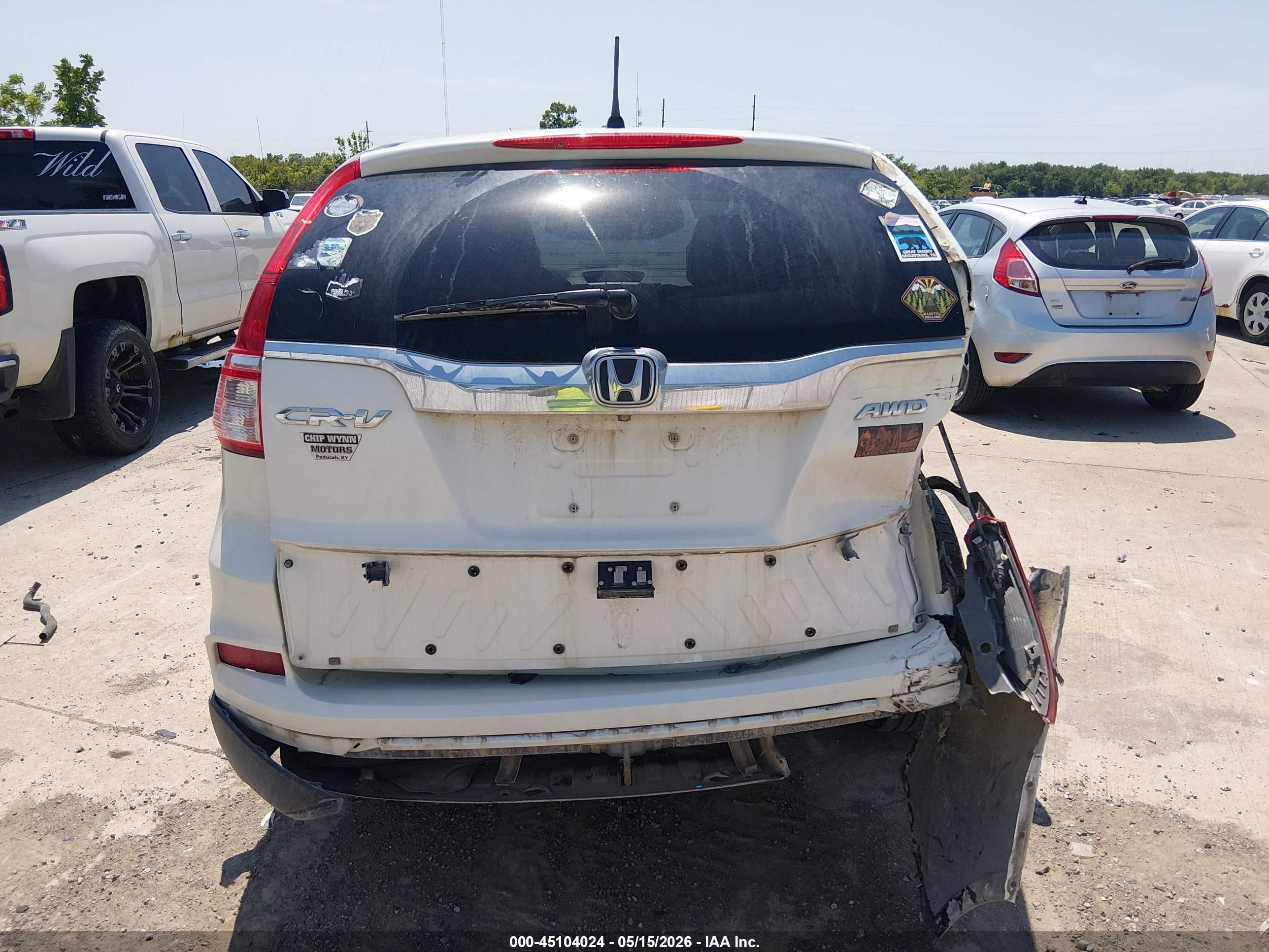 2015 Honda Cr-v Ex White vin: 5J6RM4H5XFL007378