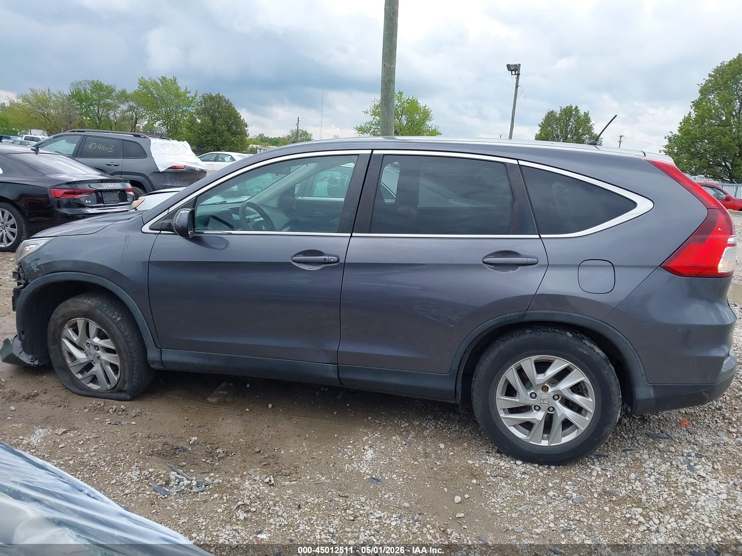 2015 Honda Cr-v Ex Gray vin: 5J6RM4H5XFL101129