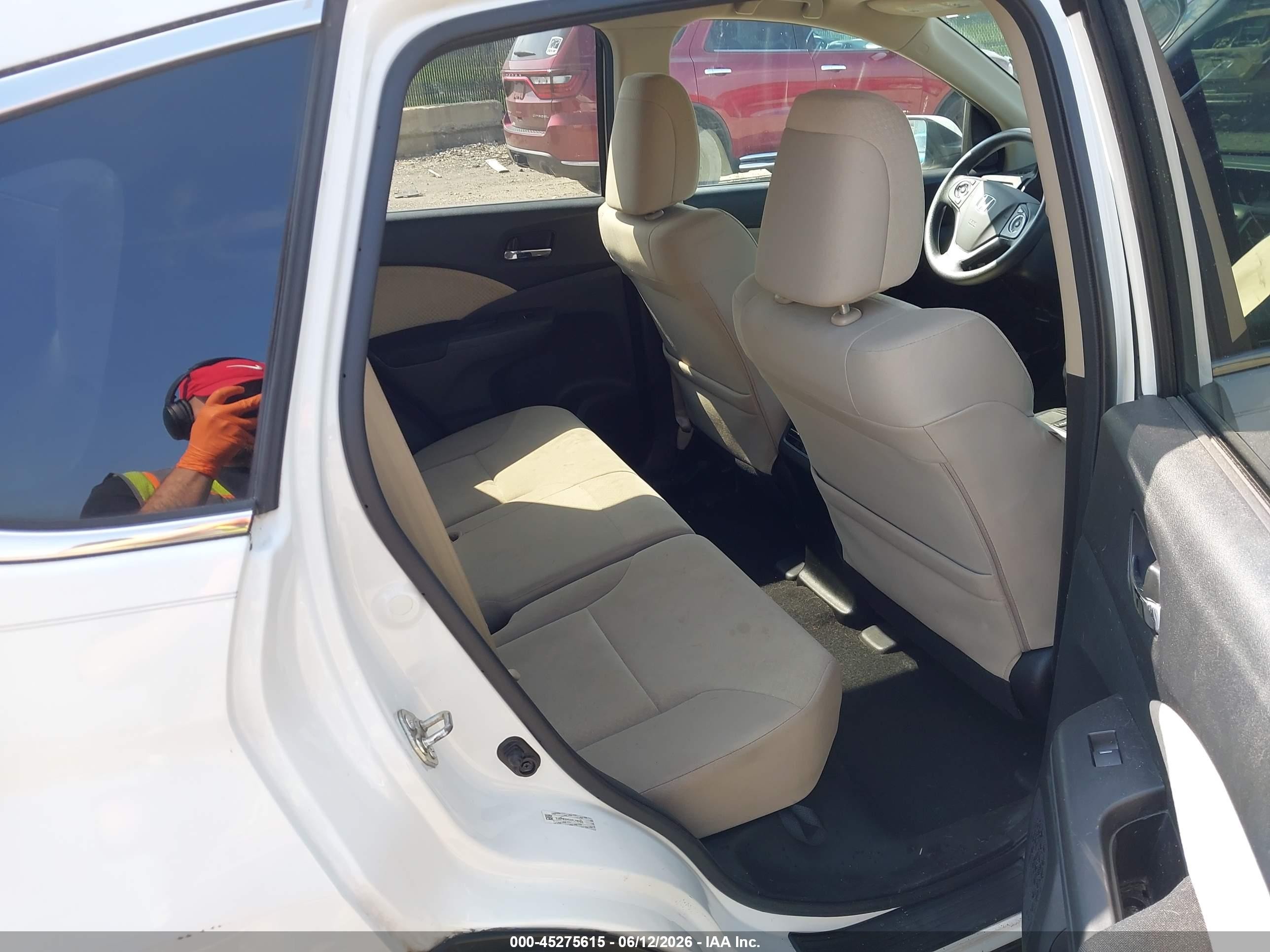 2015 Honda Cr-v Ex White vin: 5J6RM4H5XFL116133