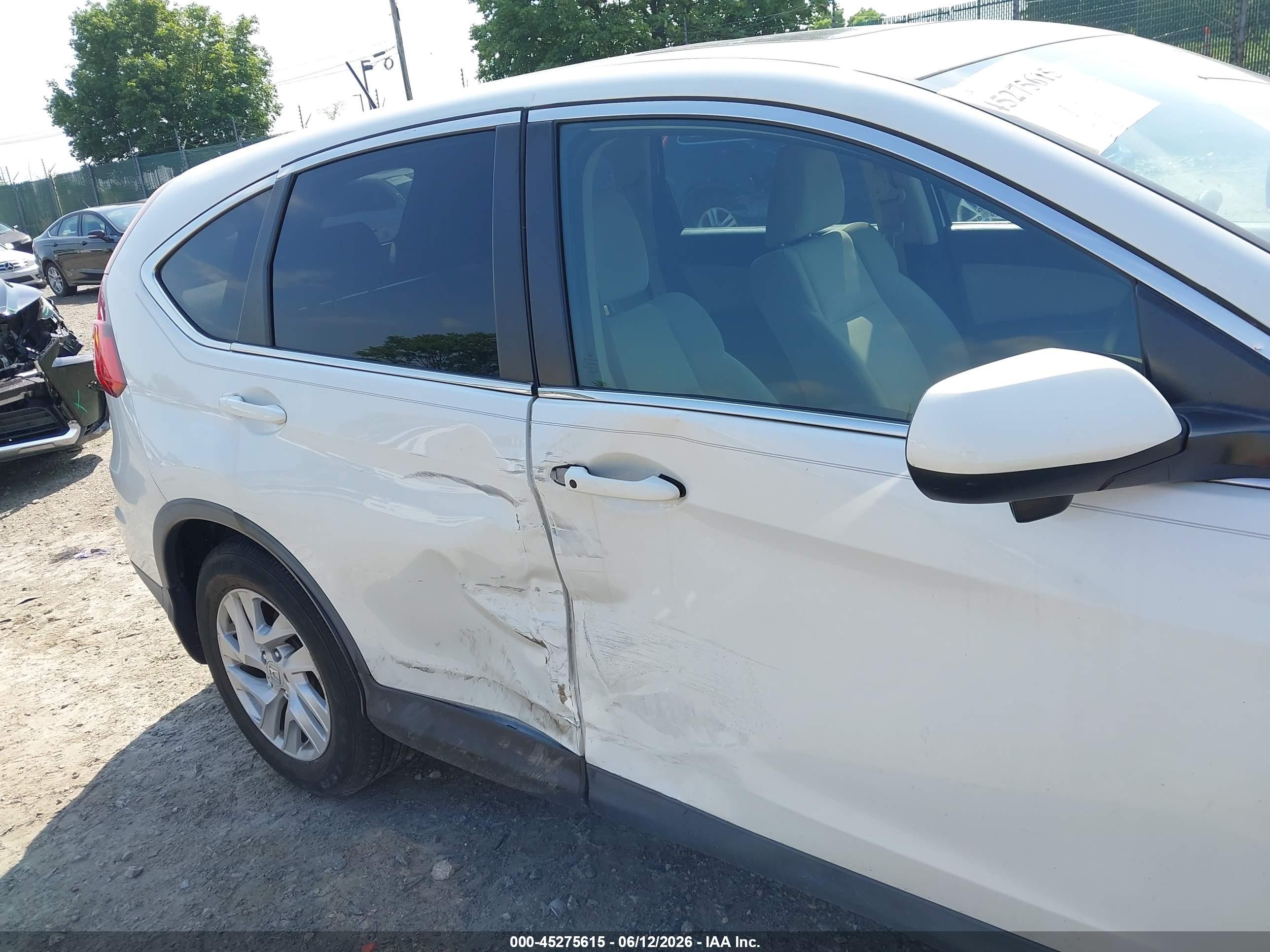 2015 Honda Cr-v Ex White vin: 5J6RM4H5XFL116133