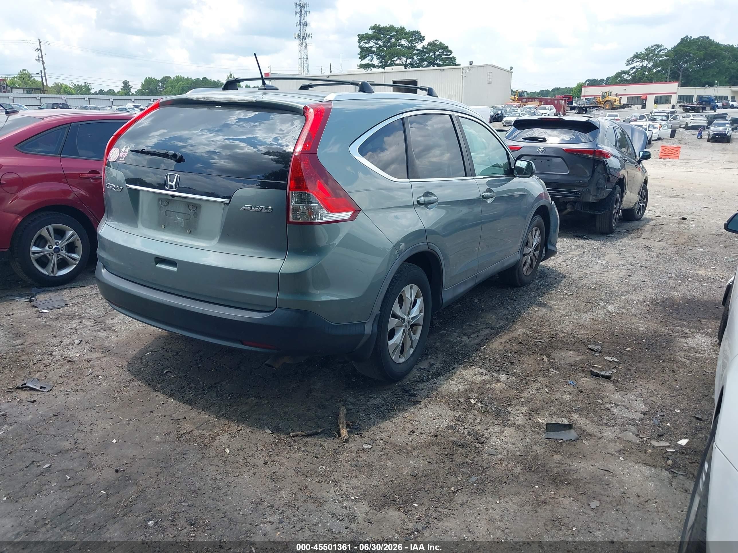 2012 Honda Cr-v Ex-l Green vin: 5J6RM4H70CL018905