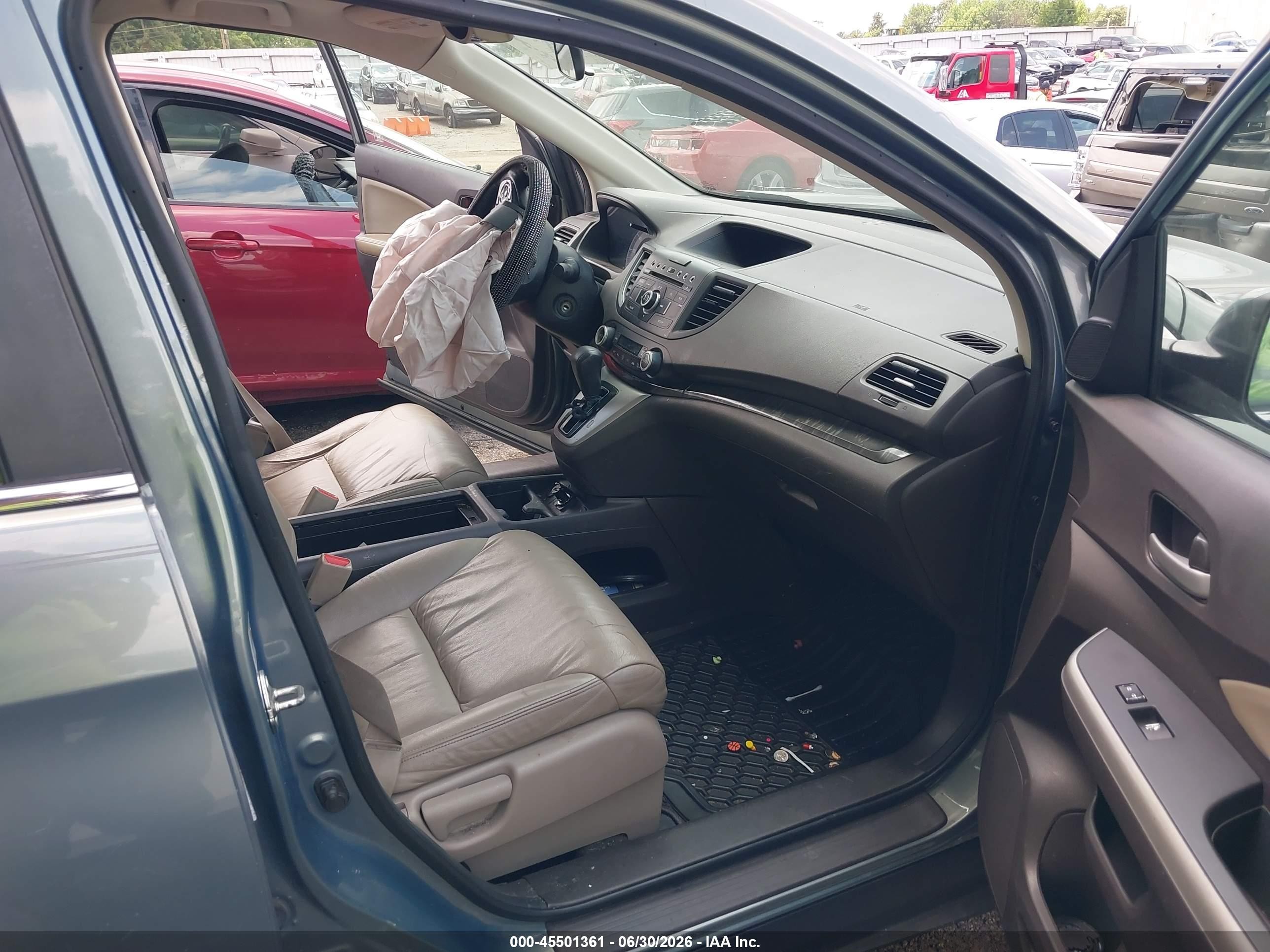 2012 Honda Cr-v Ex-l Green vin: 5J6RM4H70CL018905