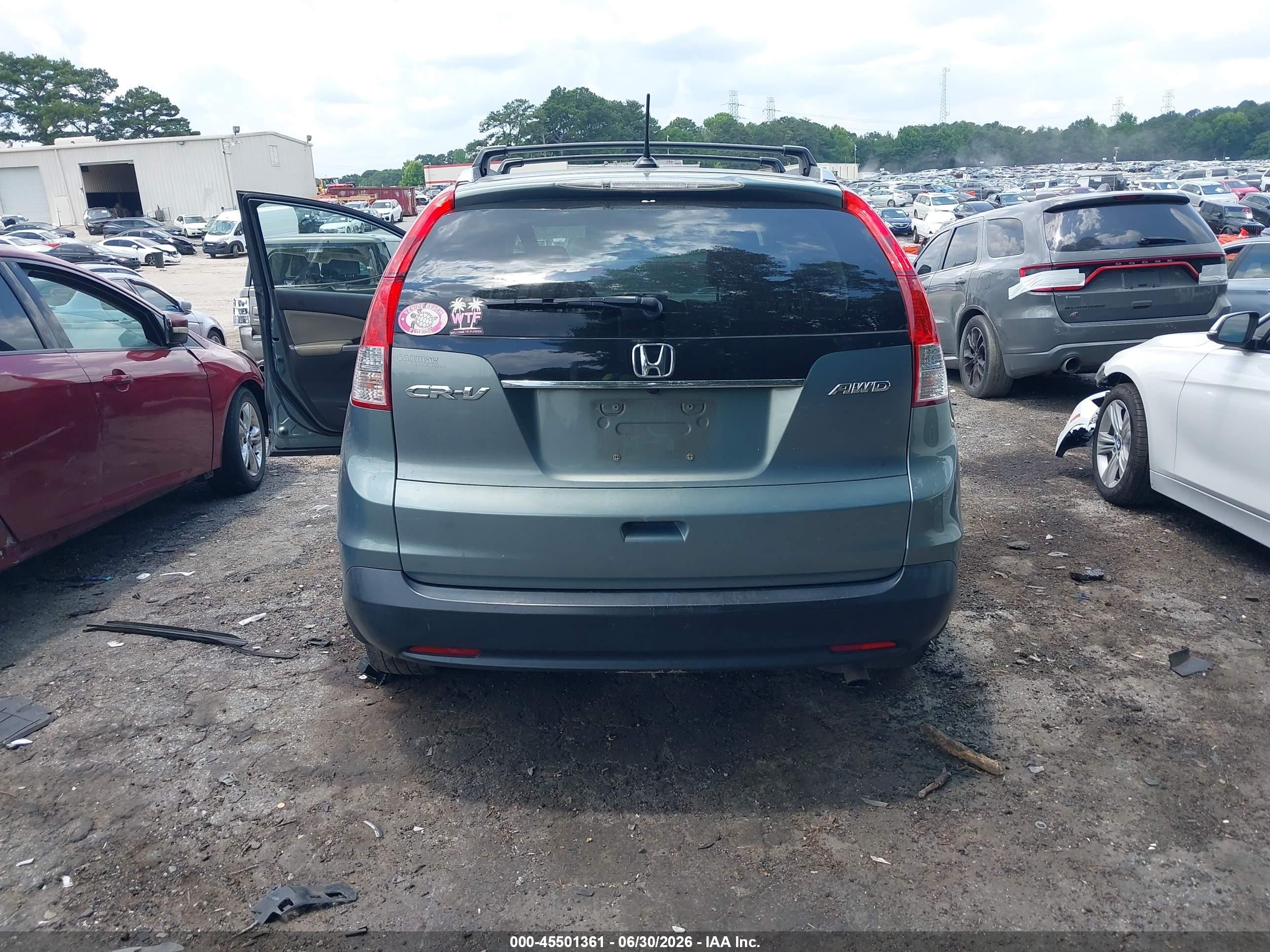 2012 Honda Cr-v Ex-l Green vin: 5J6RM4H70CL018905