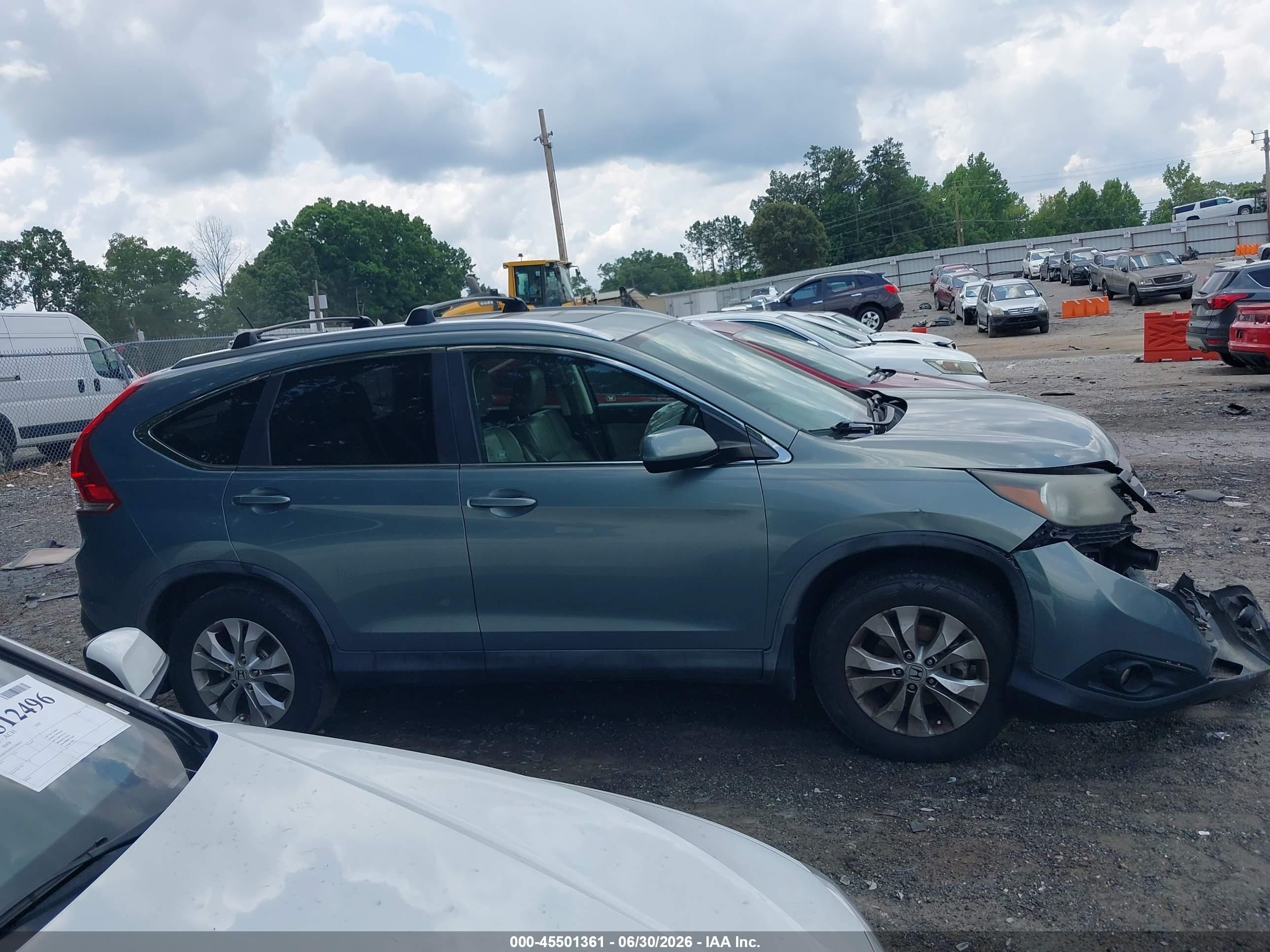 2012 Honda Cr-v Ex-l Green vin: 5J6RM4H70CL018905