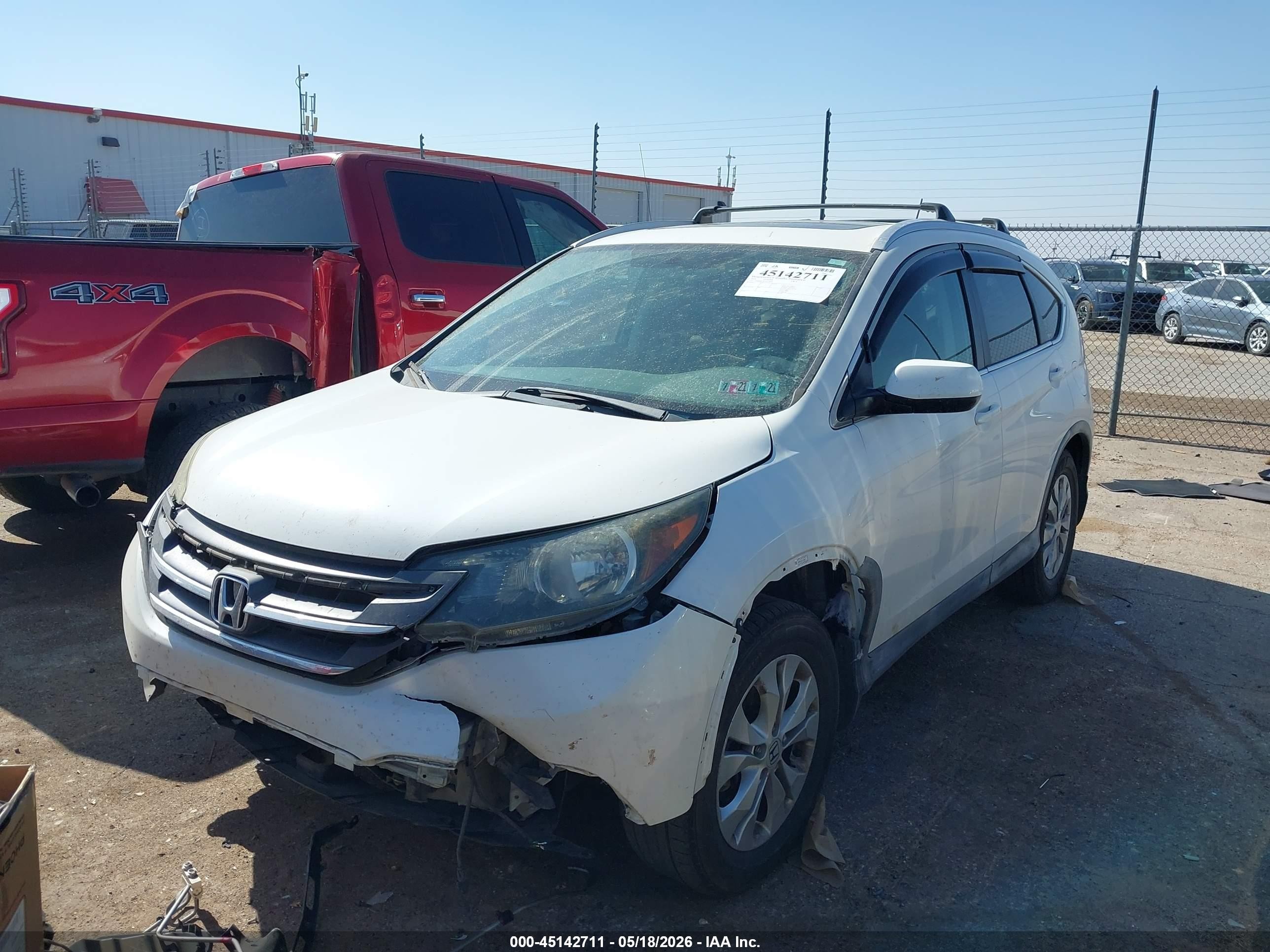 2012 Honda Cr-v Ex-l White vin: 5J6RM4H70CL019469