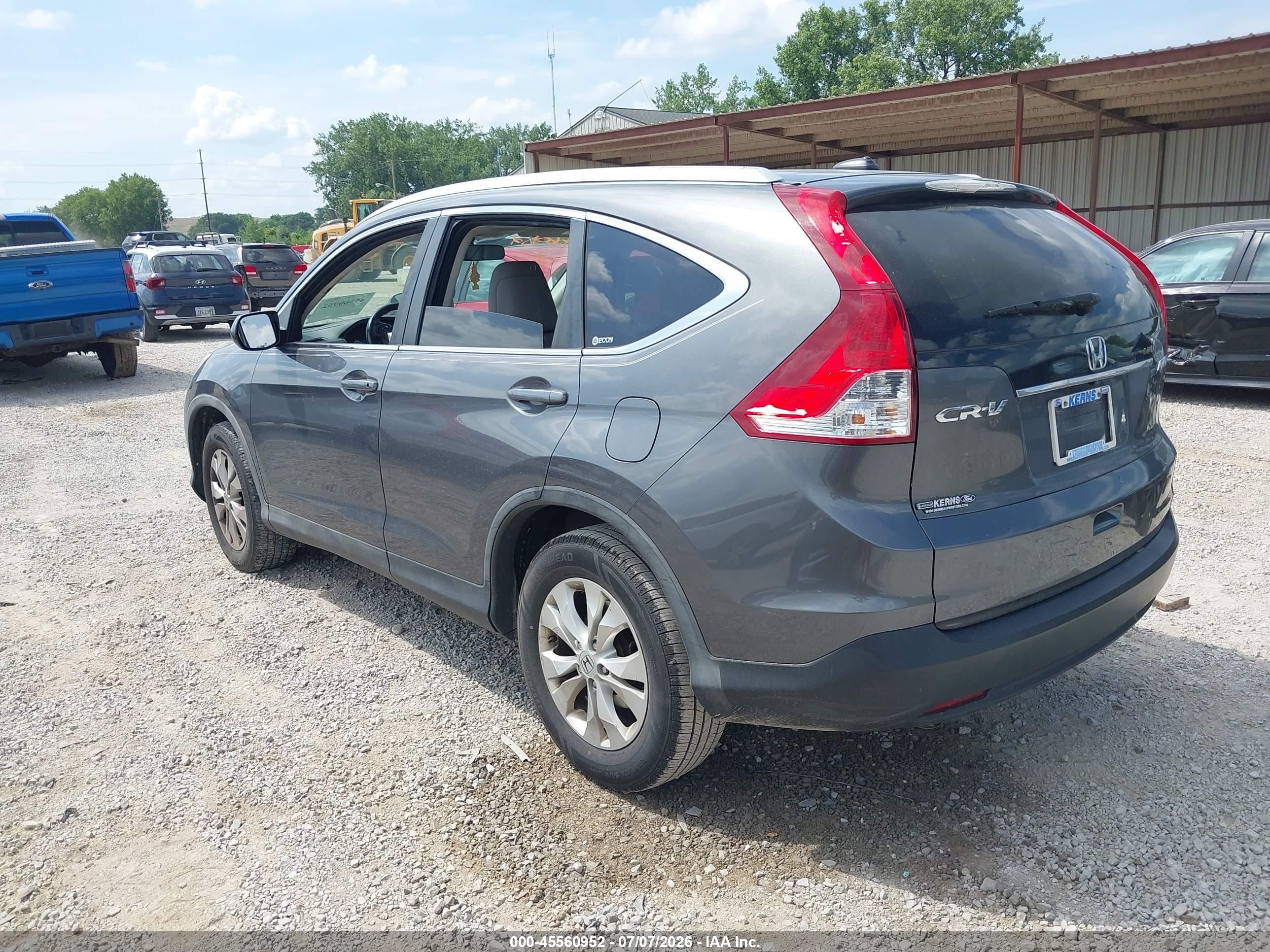 2012 Honda Cr-v Ex-l Серый vin: 5J6RM4H70CL023778