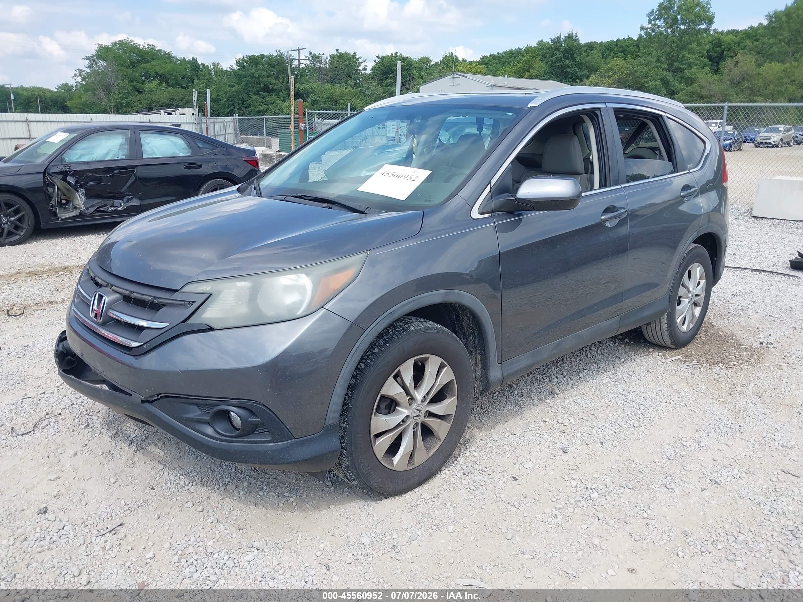 2012 Honda Cr-v Ex-l Серый vin: 5J6RM4H70CL023778