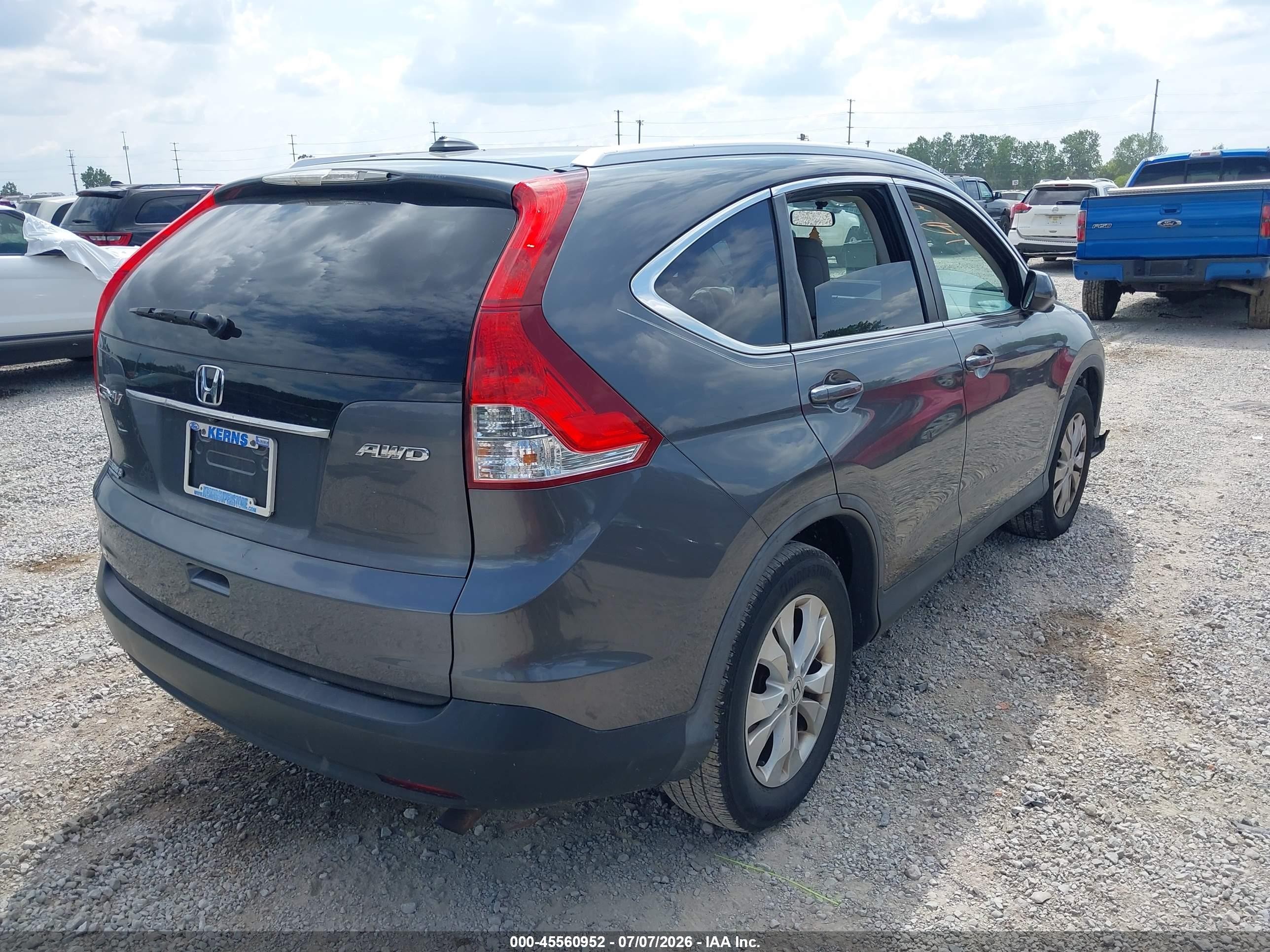 2012 Honda Cr-v Ex-l Серый vin: 5J6RM4H70CL023778