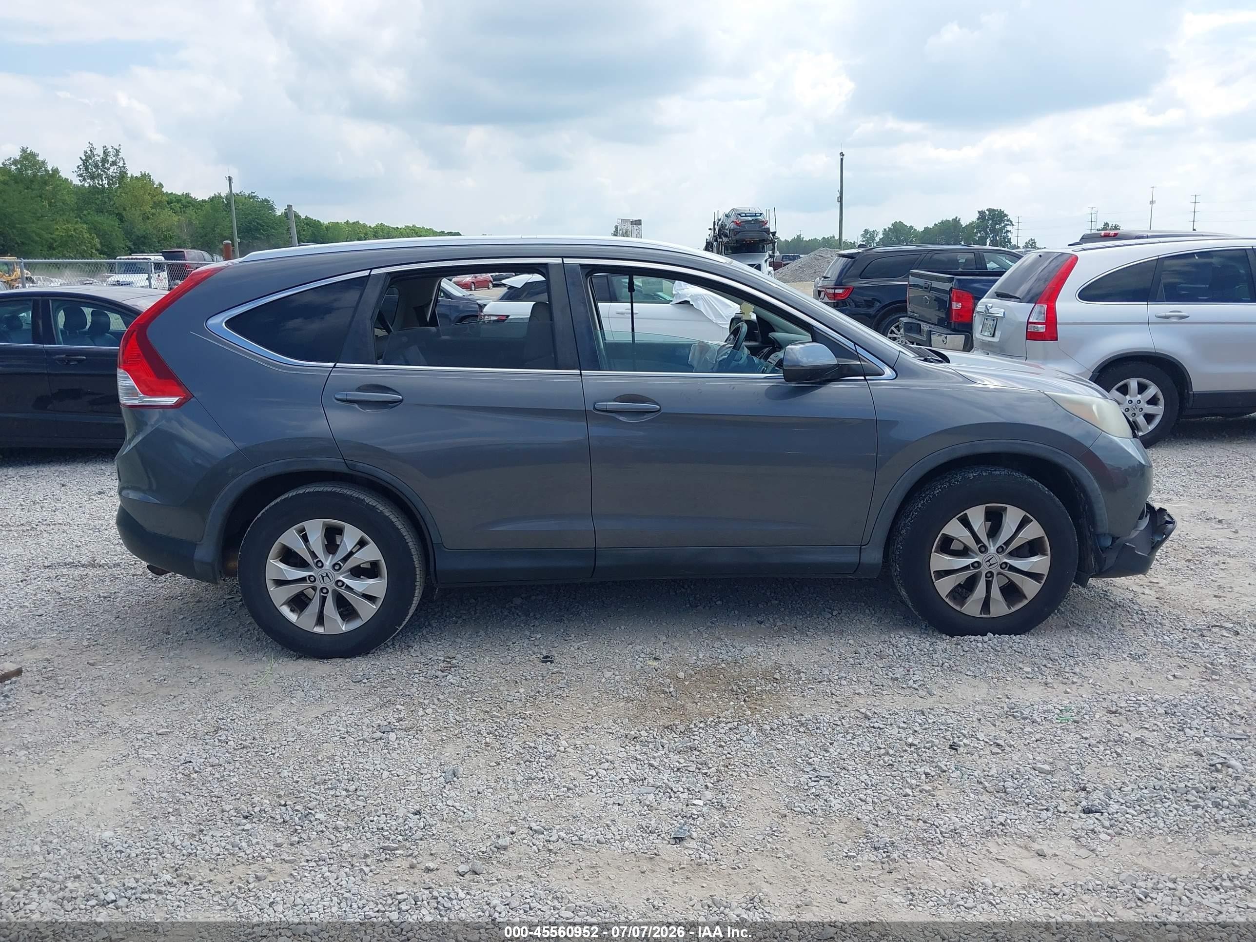 2012 Honda Cr-v Ex-l Серый vin: 5J6RM4H70CL023778