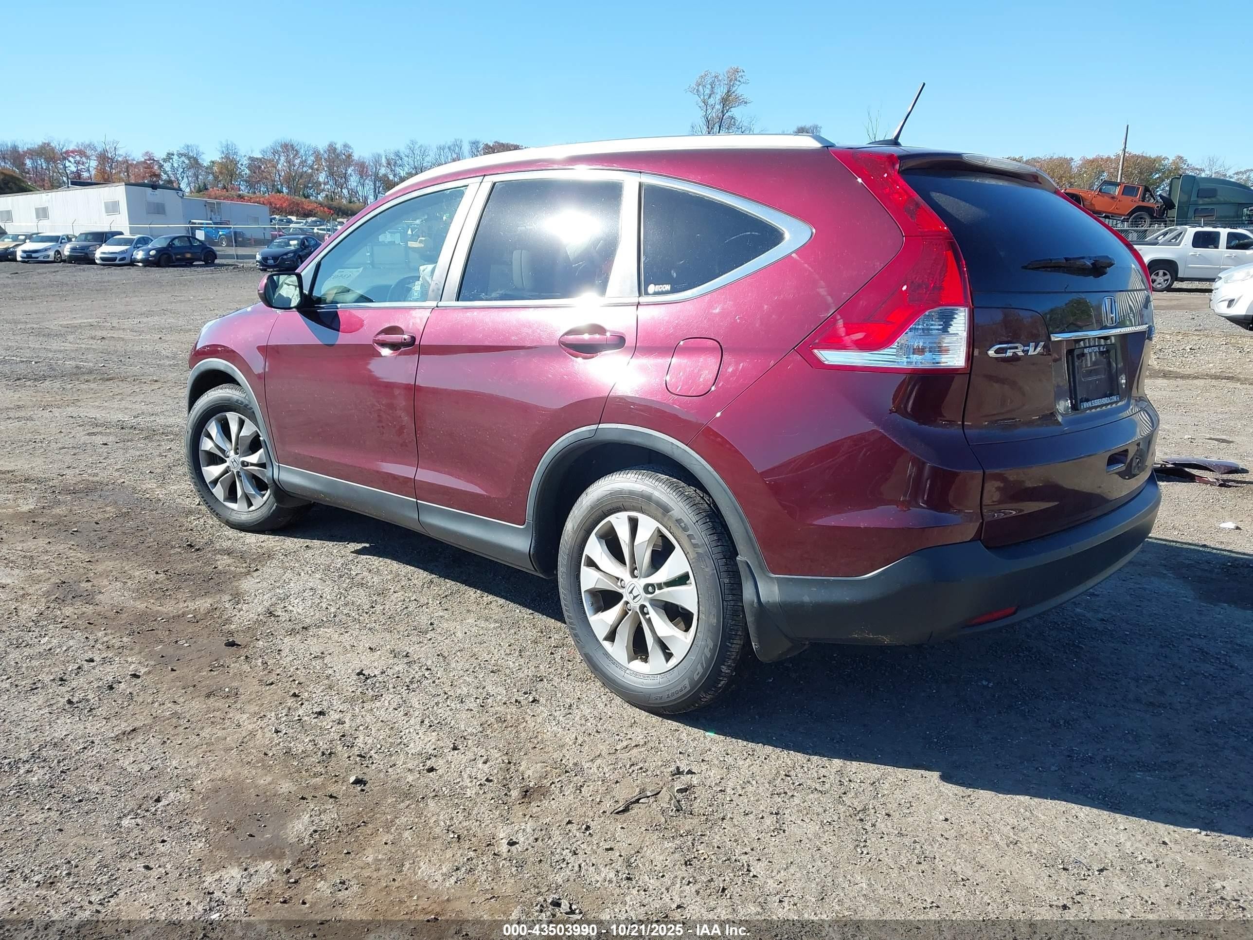 2012 Honda Cr-v Ex-l Burgundy vin: 5J6RM4H70CL029368
