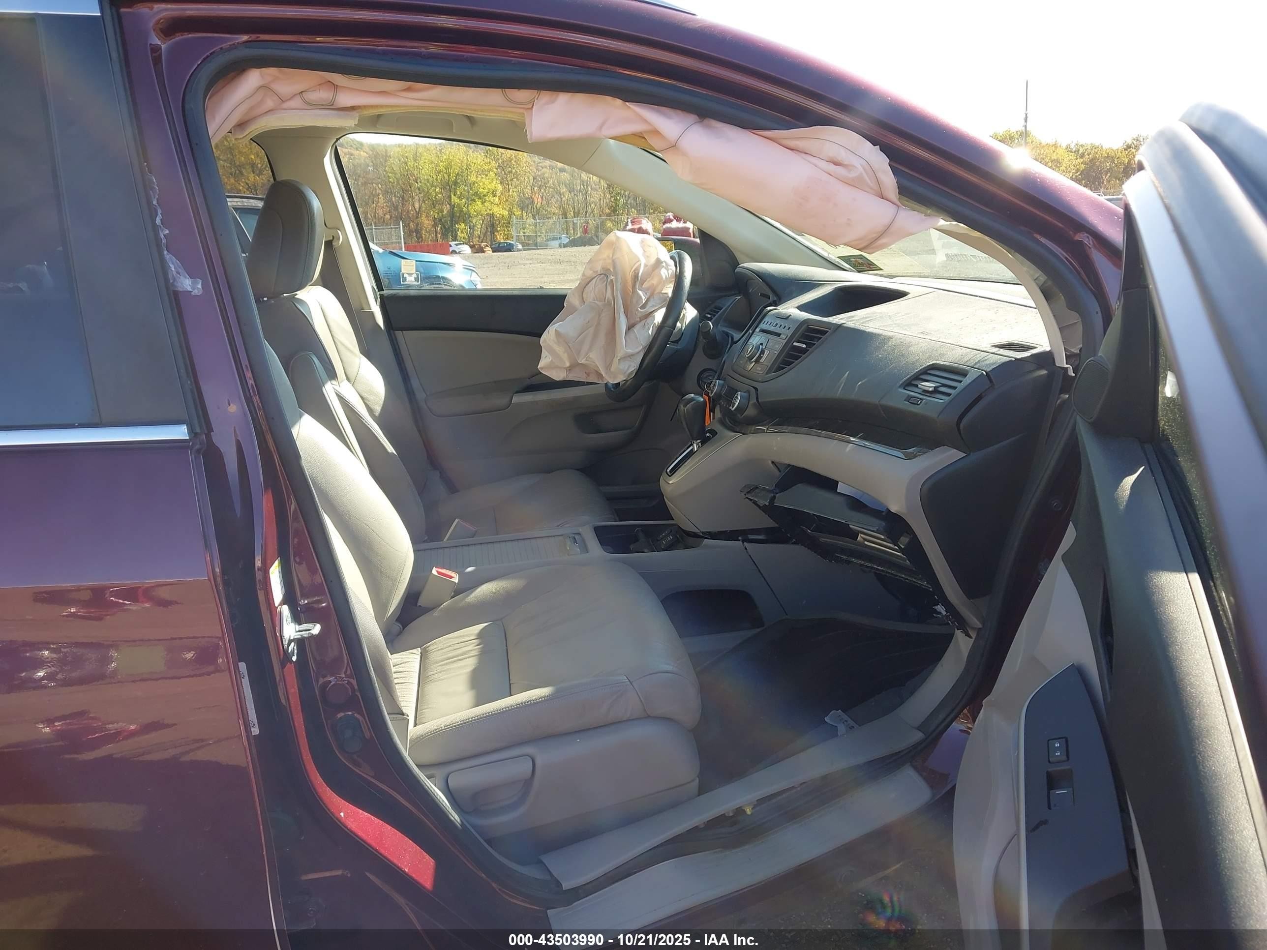 2012 Honda Cr-v Ex-l Burgundy vin: 5J6RM4H70CL029368