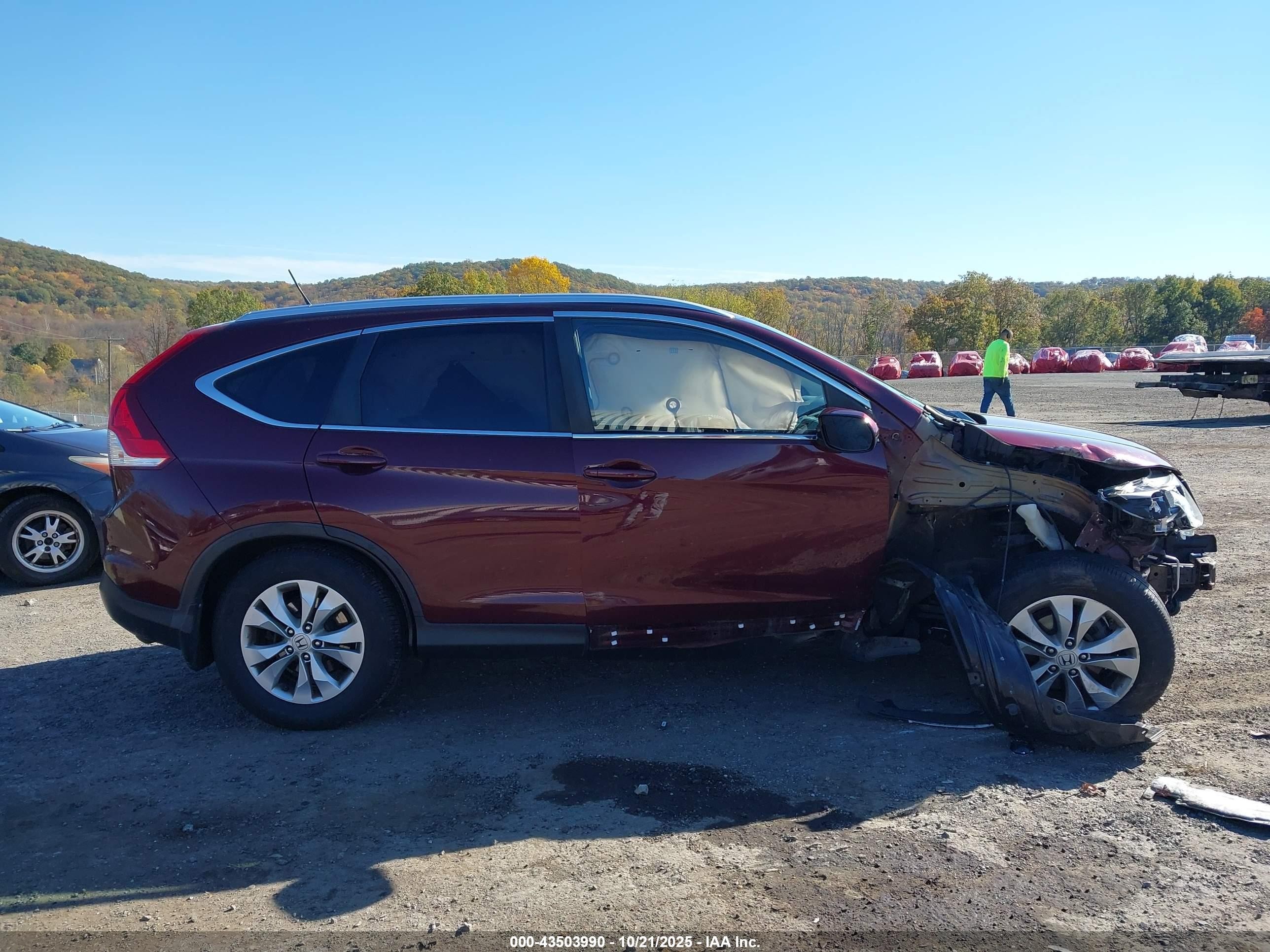 2012 Honda Cr-v Ex-l Burgundy vin: 5J6RM4H70CL029368