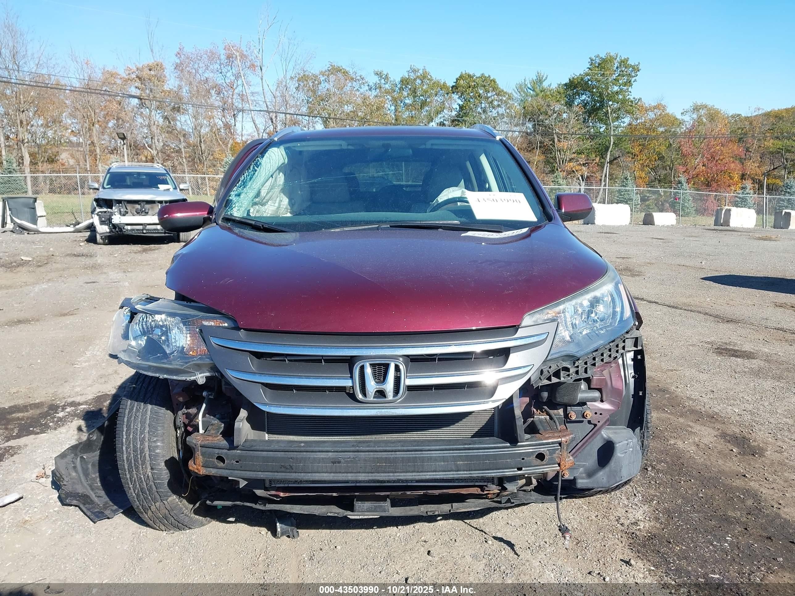 2012 Honda Cr-v Ex-l Burgundy vin: 5J6RM4H70CL029368