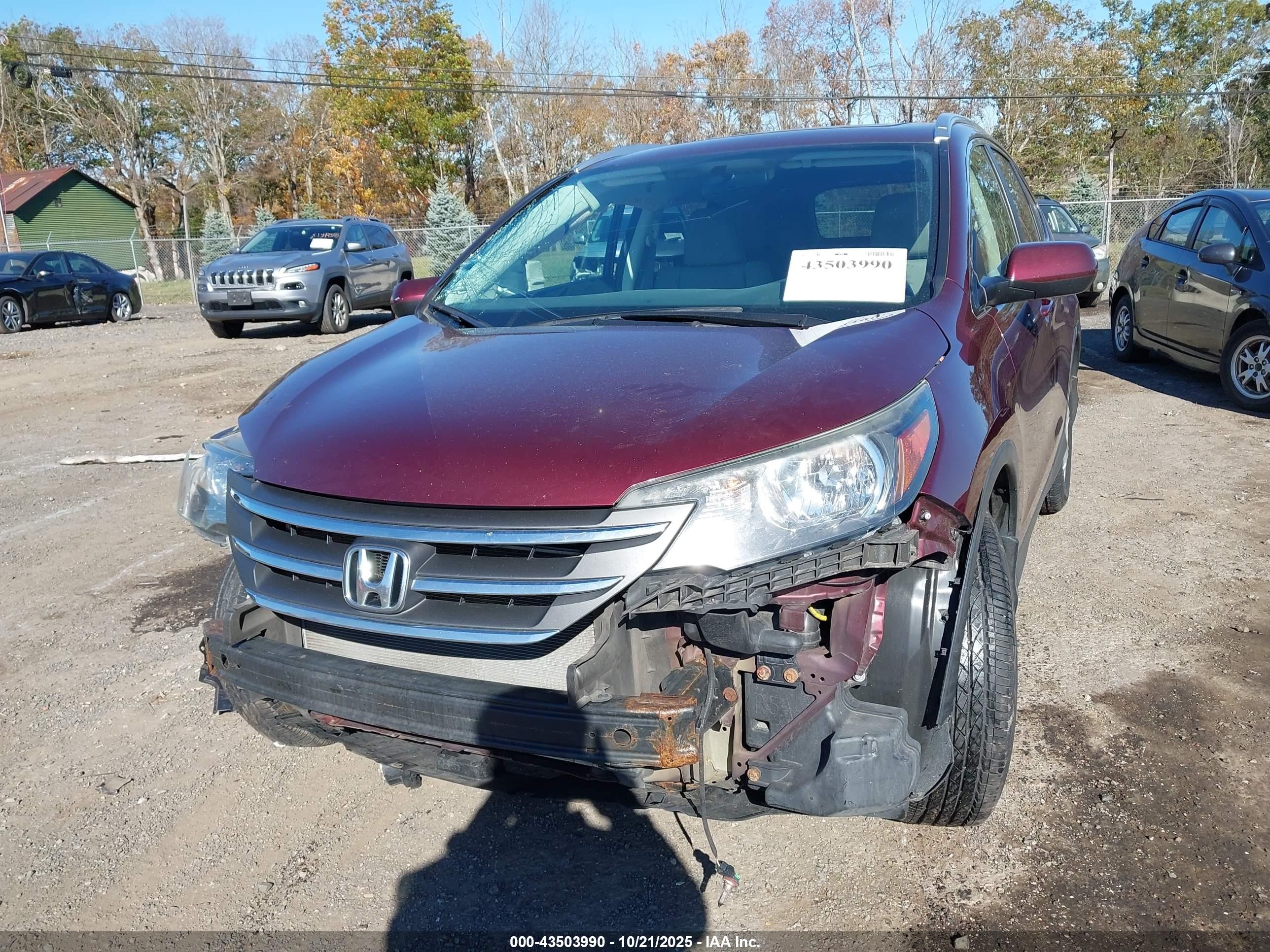 2012 Honda Cr-v Ex-l Burgundy vin: 5J6RM4H70CL029368