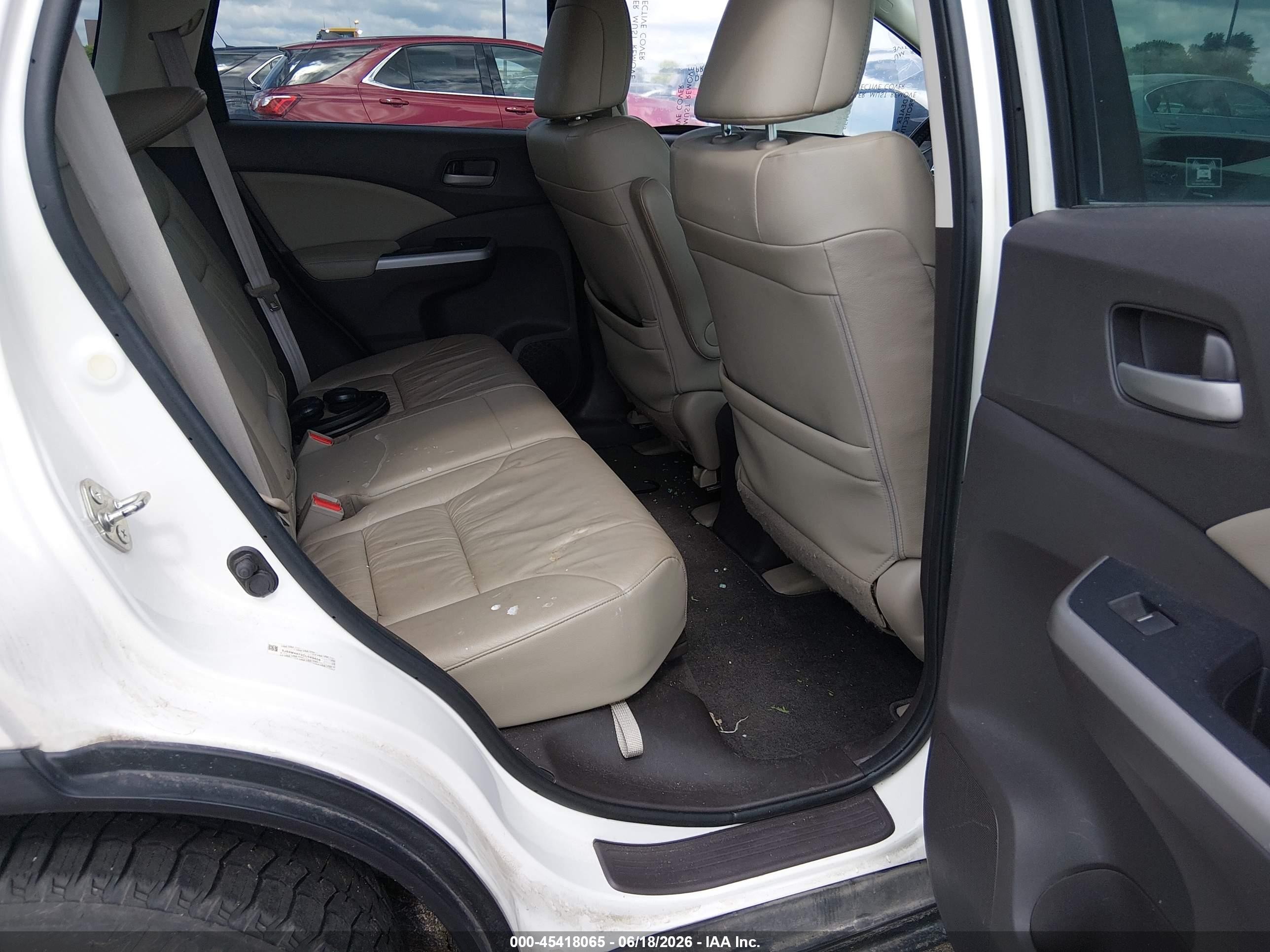2012 Honda Cr-v Ex-l White vin: 5J6RM4H70CL049409