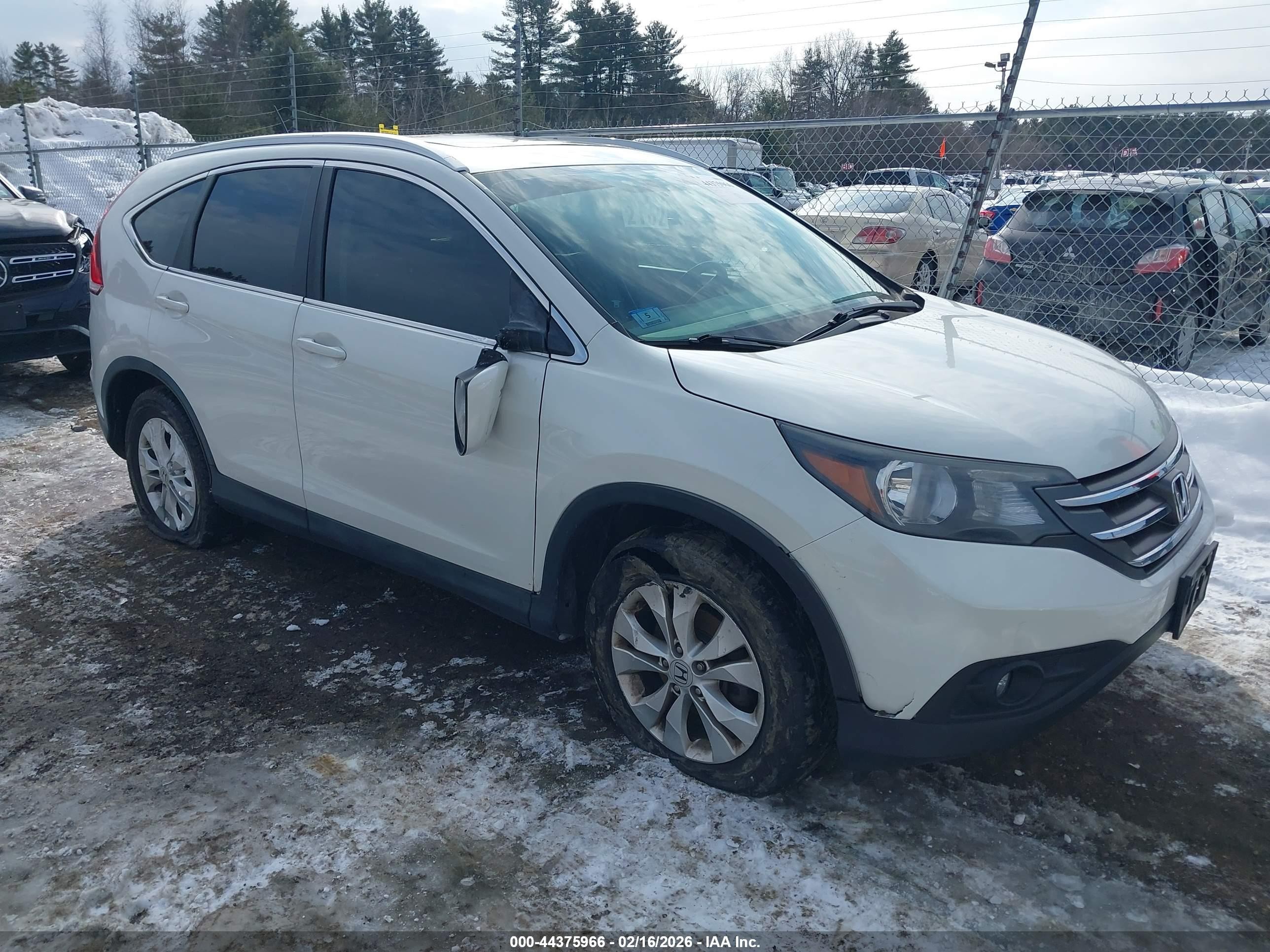 2012 Honda Cr-v Ex-l White vin: 5J6RM4H70CL062743