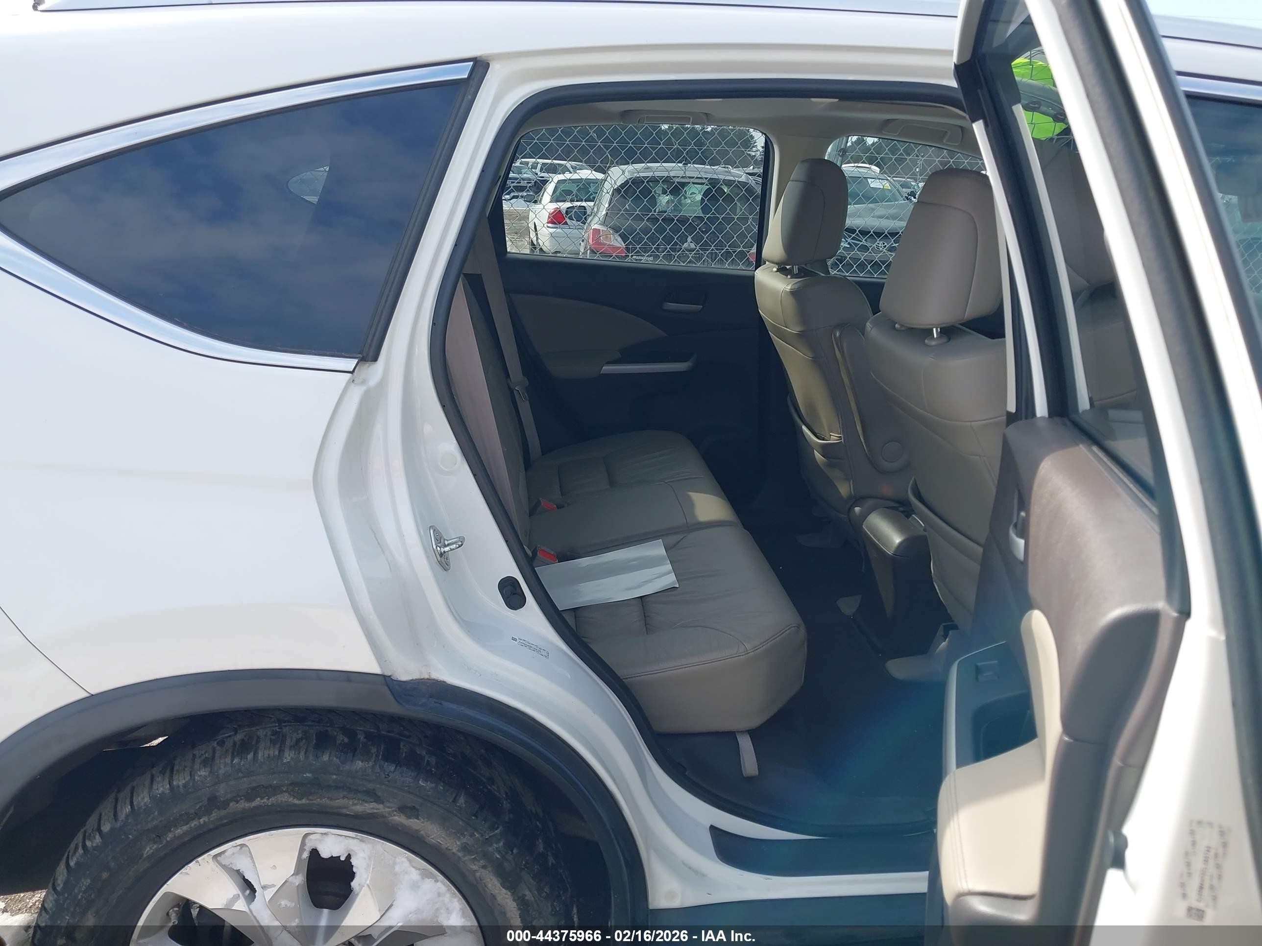 2012 Honda Cr-v Ex-l White vin: 5J6RM4H70CL062743