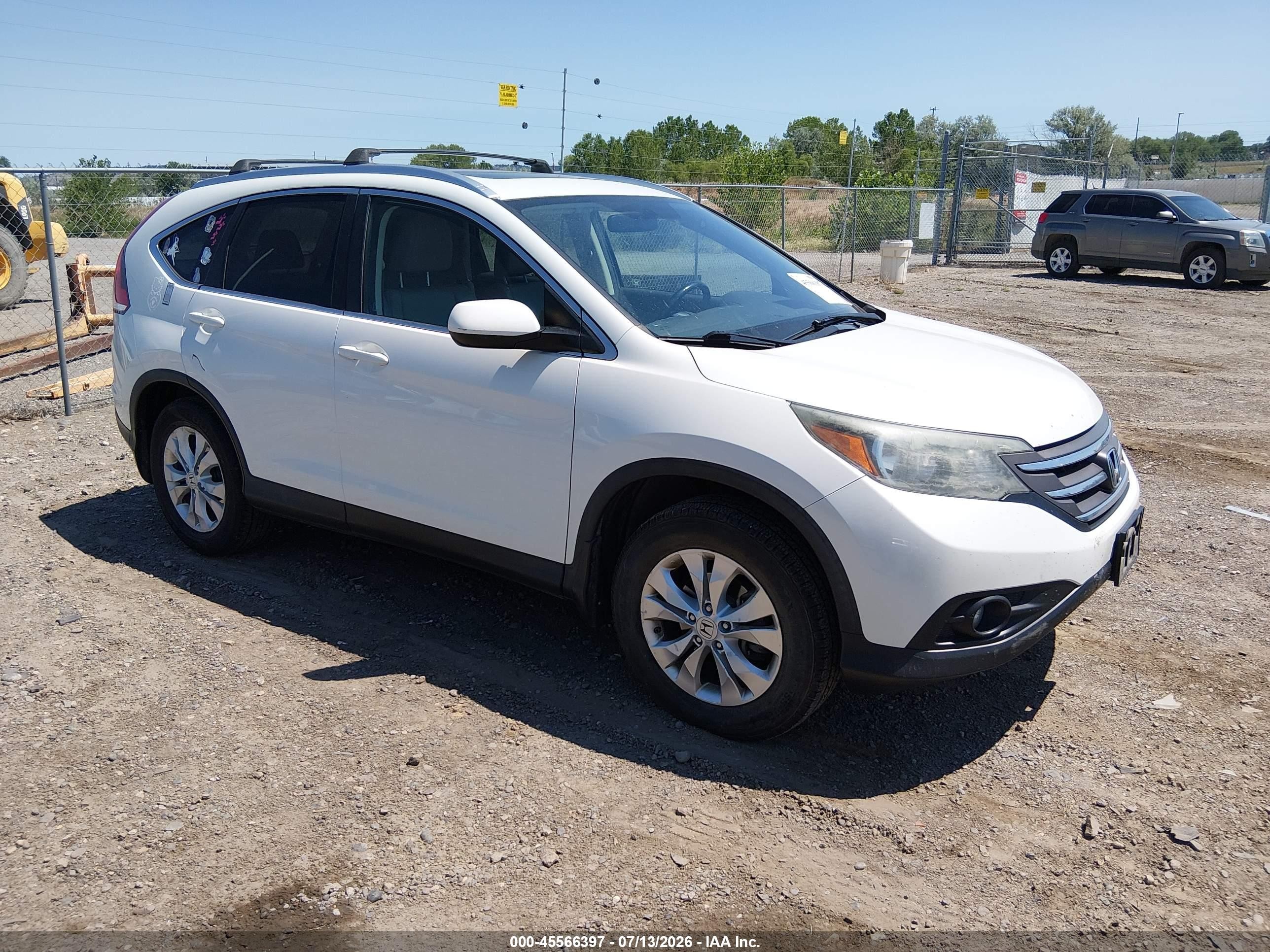 2012 Honda Cr-v Ex-l White vin: 5J6RM4H70CL071748