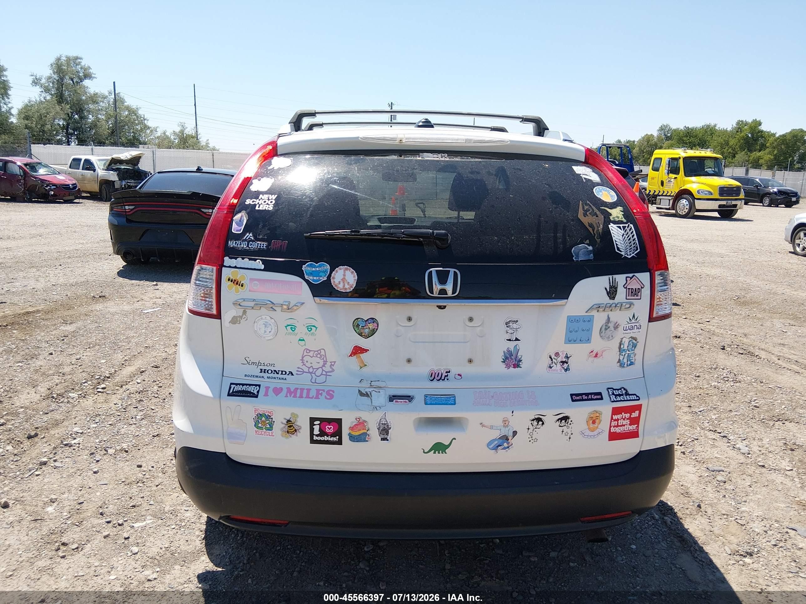 2012 Honda Cr-v Ex-l White vin: 5J6RM4H70CL071748