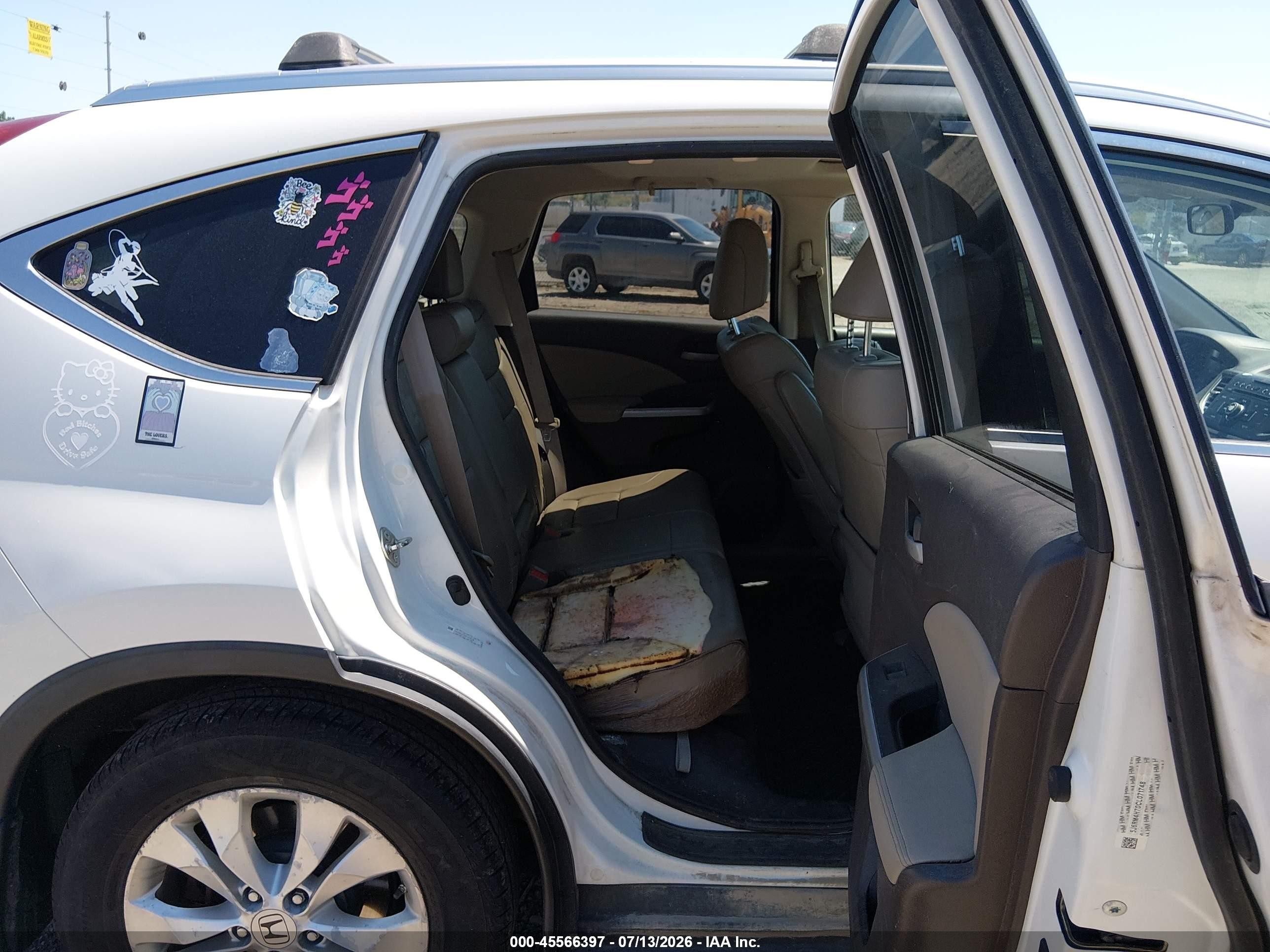 2012 Honda Cr-v Ex-l White vin: 5J6RM4H70CL071748