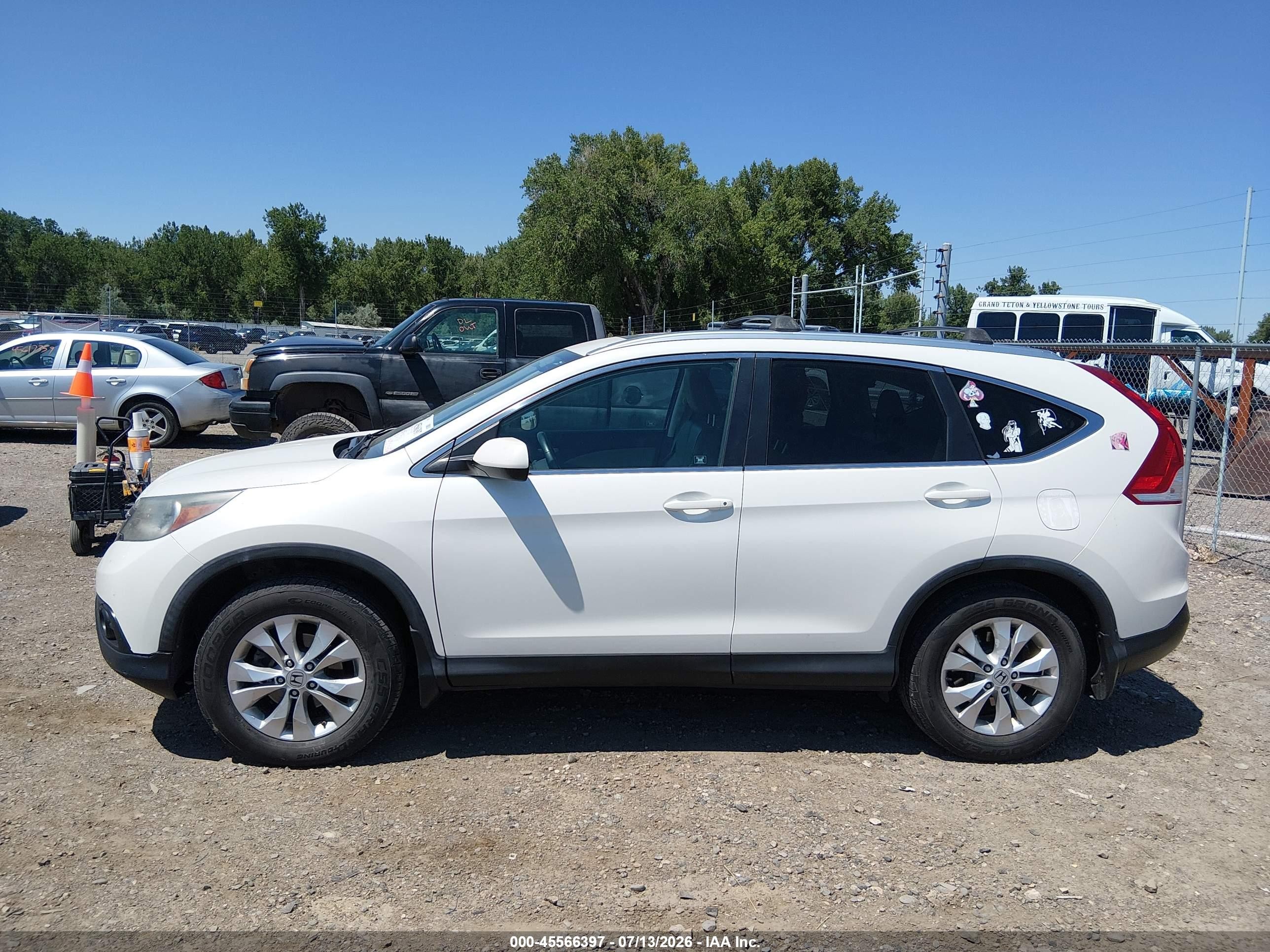 2012 Honda Cr-v Ex-l White vin: 5J6RM4H70CL071748