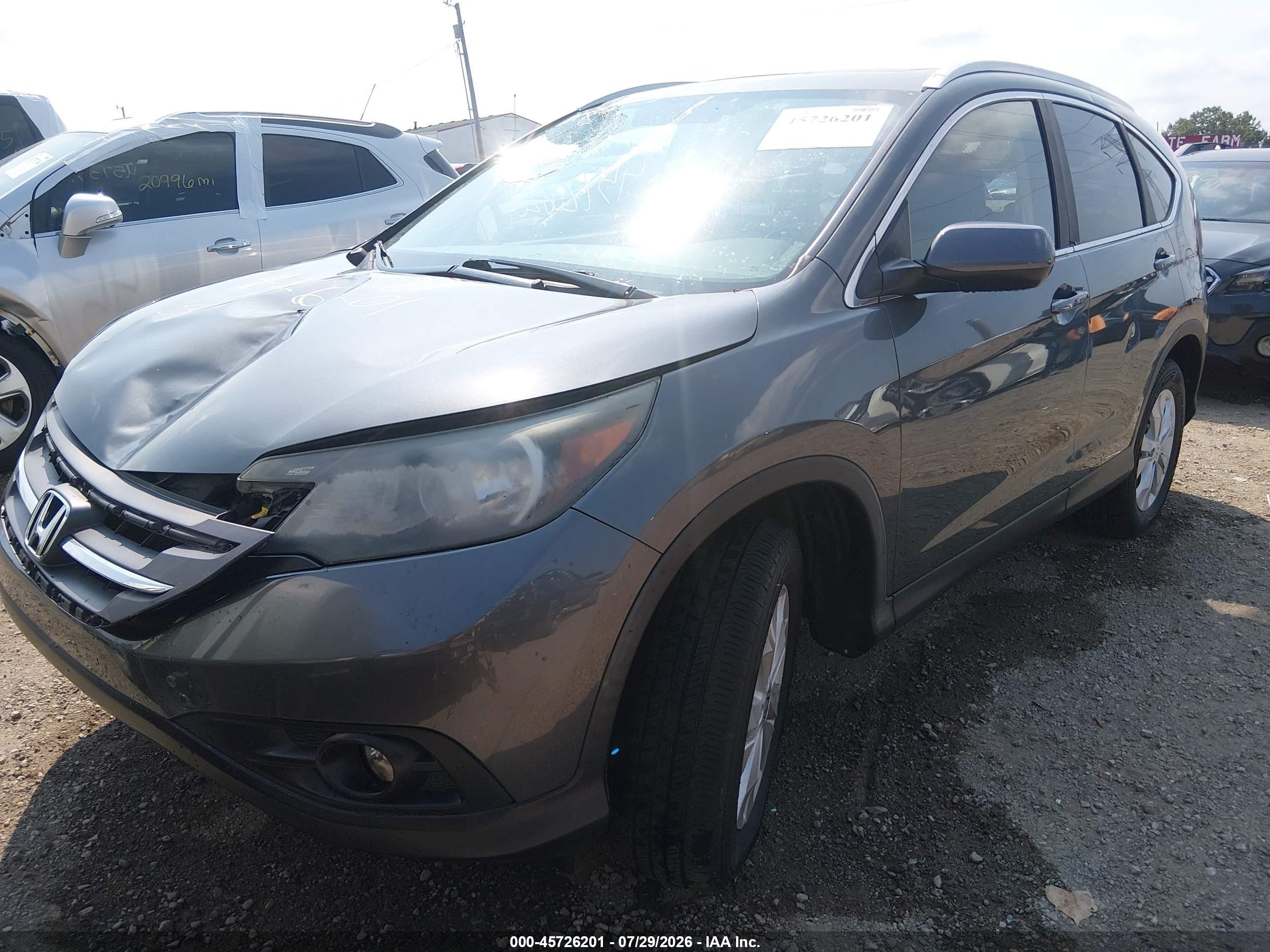 2013 Honda Cr-v Ex-l Серый vin: 5J6RM4H70DL002950