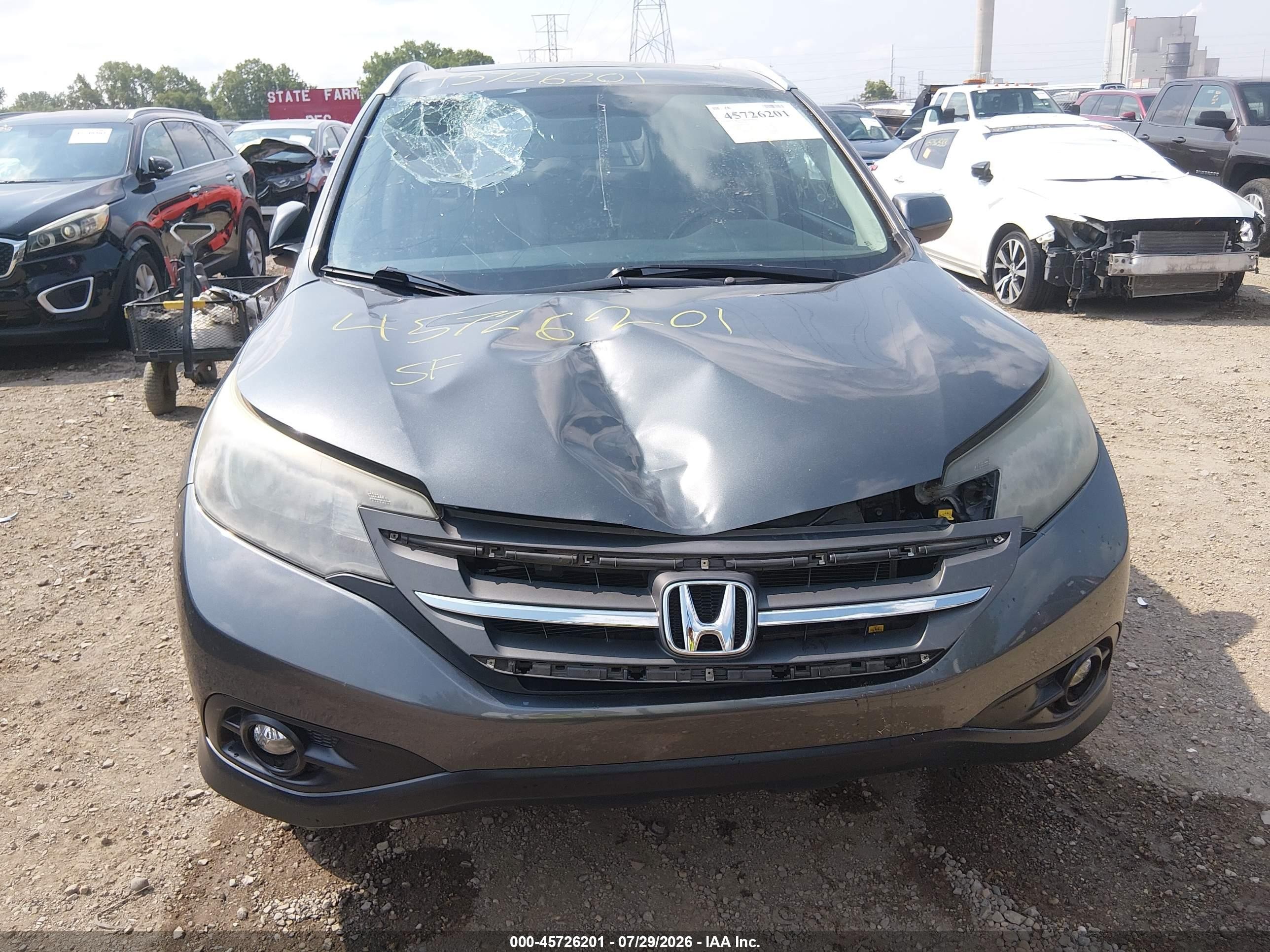 2013 Honda Cr-v Ex-l Серый vin: 5J6RM4H70DL002950
