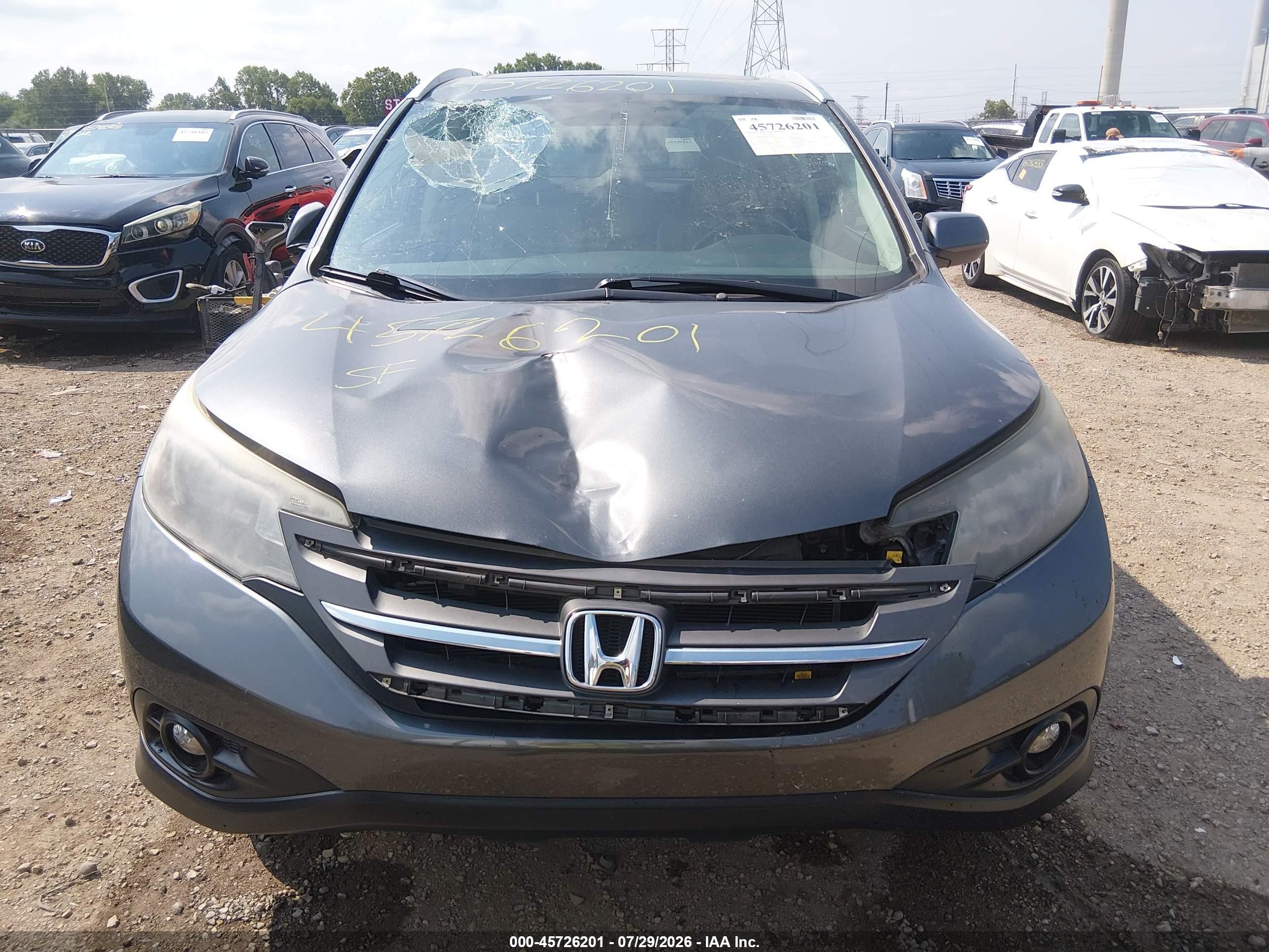 2013 Honda Cr-v Ex-l Серый vin: 5J6RM4H70DL002950