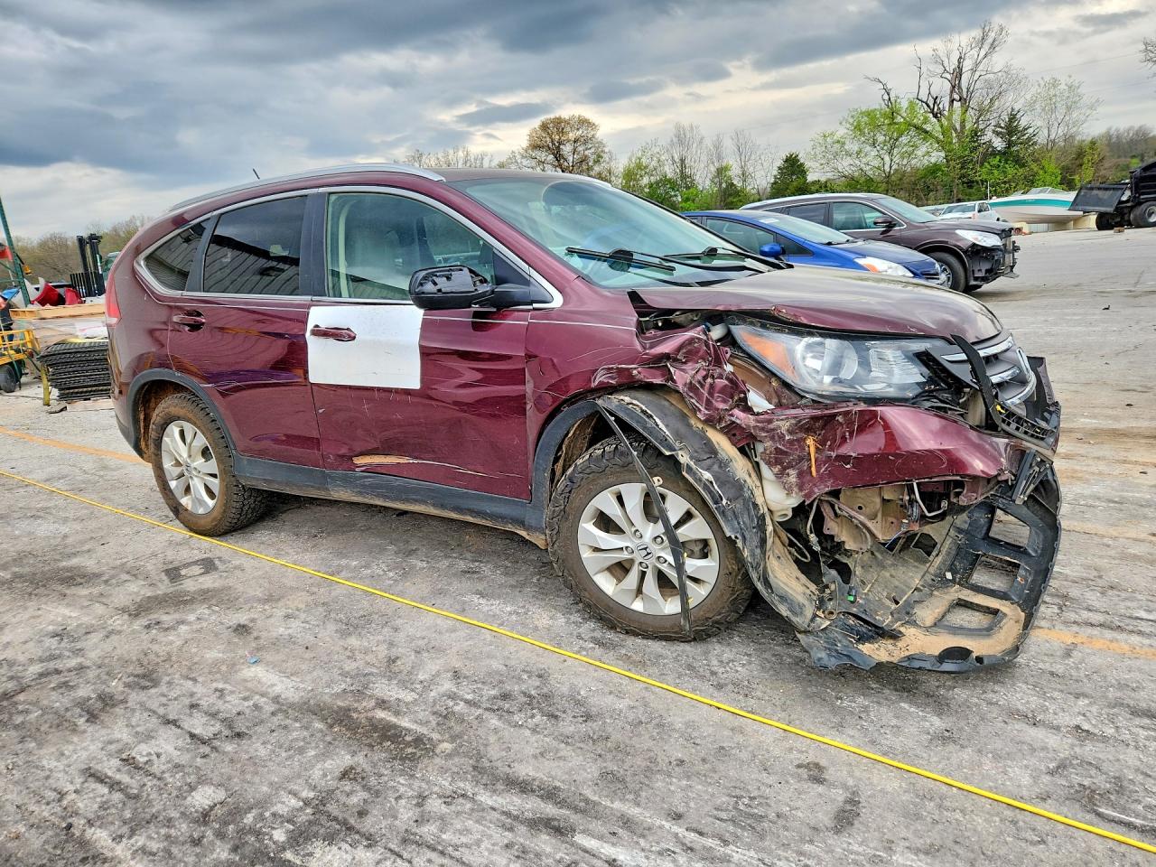2013 Honda Cr-v Maroon vin: 5J6RM4H70DL016010