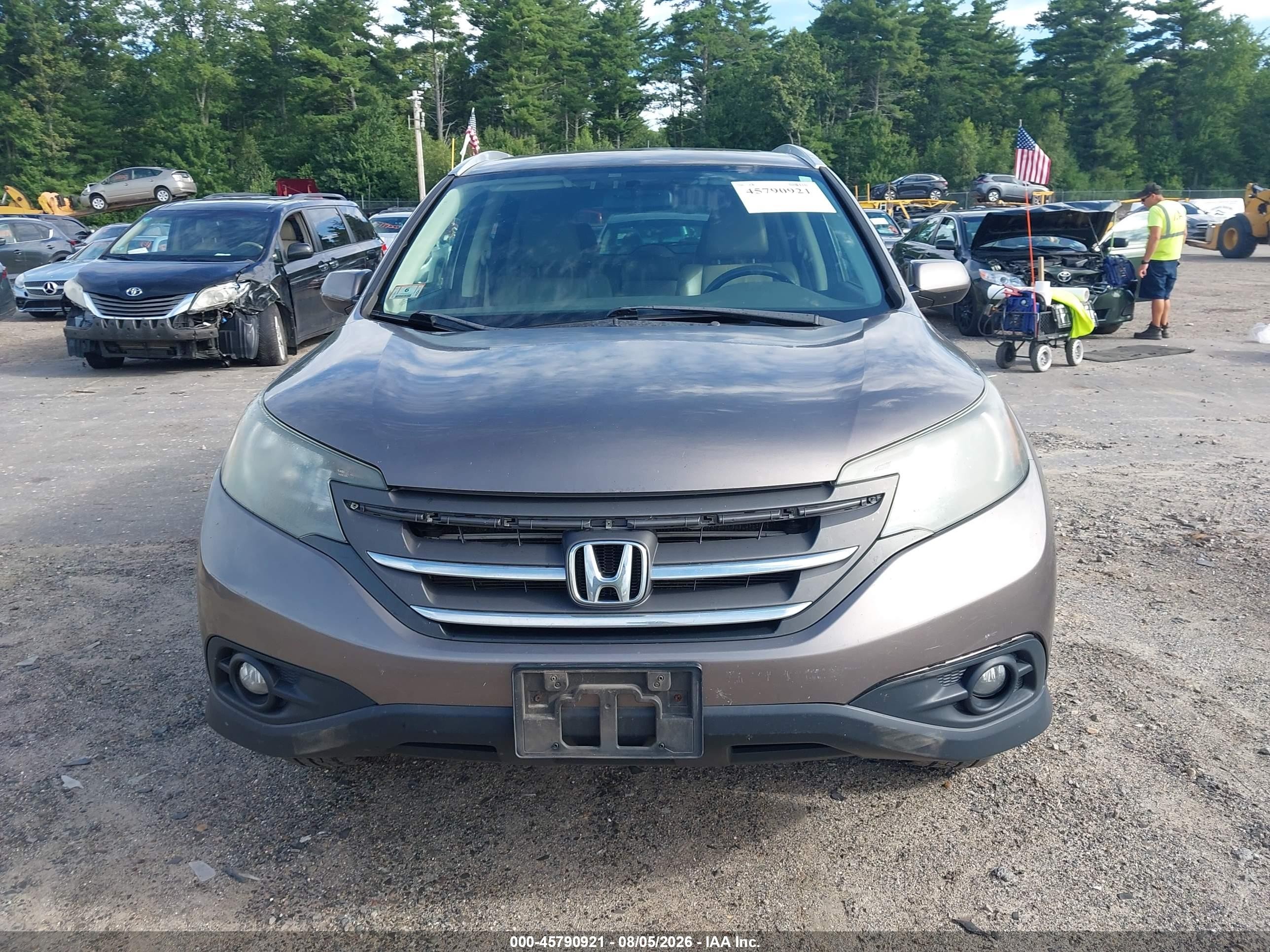 2013 Honda Cr-v Ex-l Brown vin: 5J6RM4H70DL037360