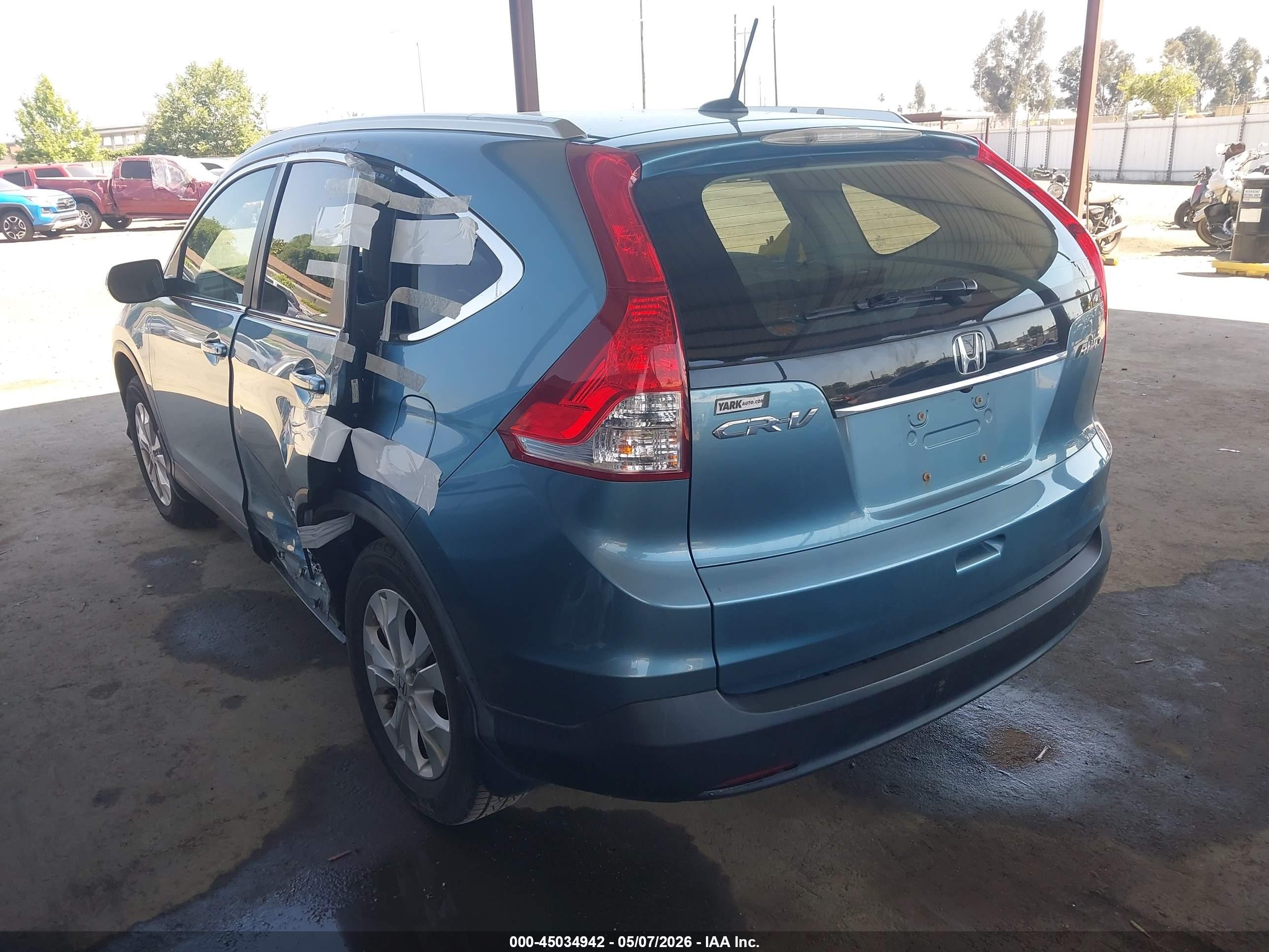 2013 Honda Cr-v Ex-l Blue vin: 5J6RM4H70DL037942