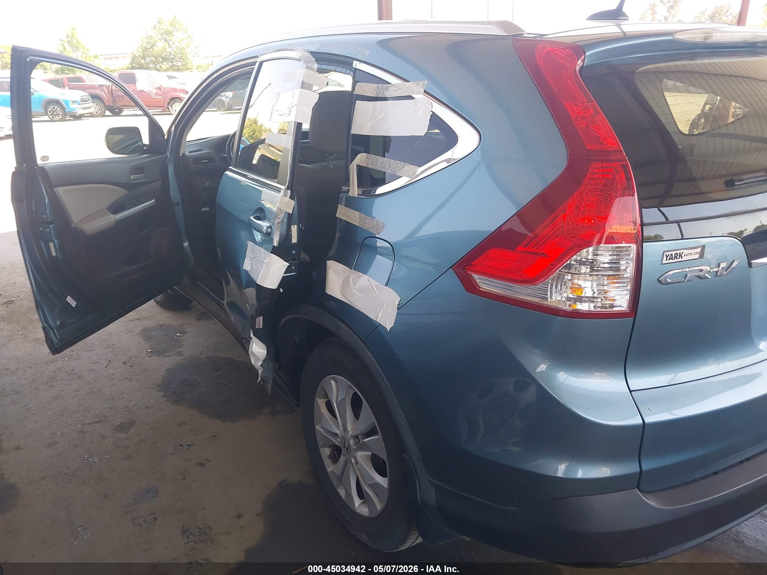2013 Honda Cr-v Ex-l Blue vin: 5J6RM4H70DL037942